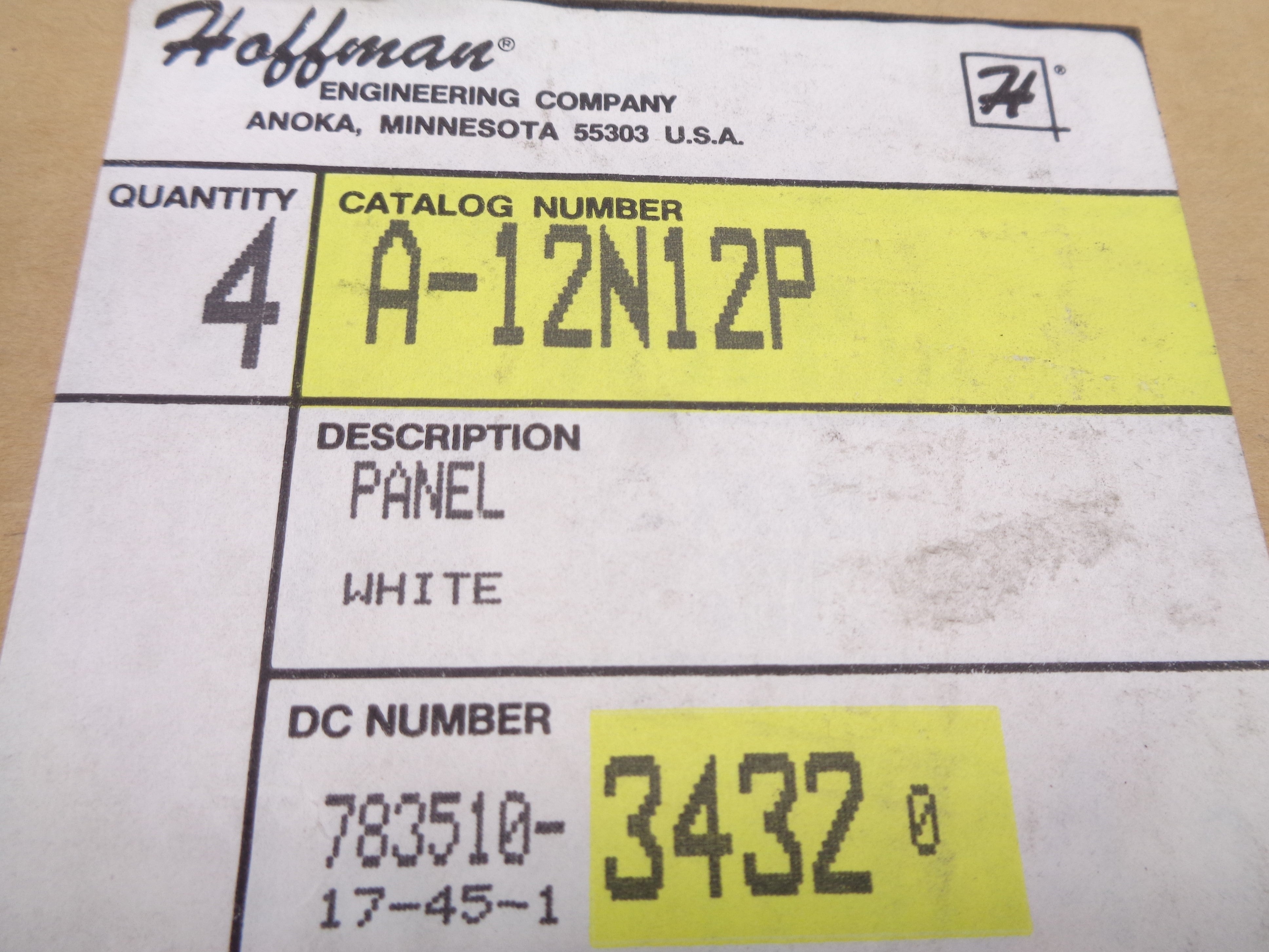 HOFFMAN A-12N12P (PKG OF 4) NSMP