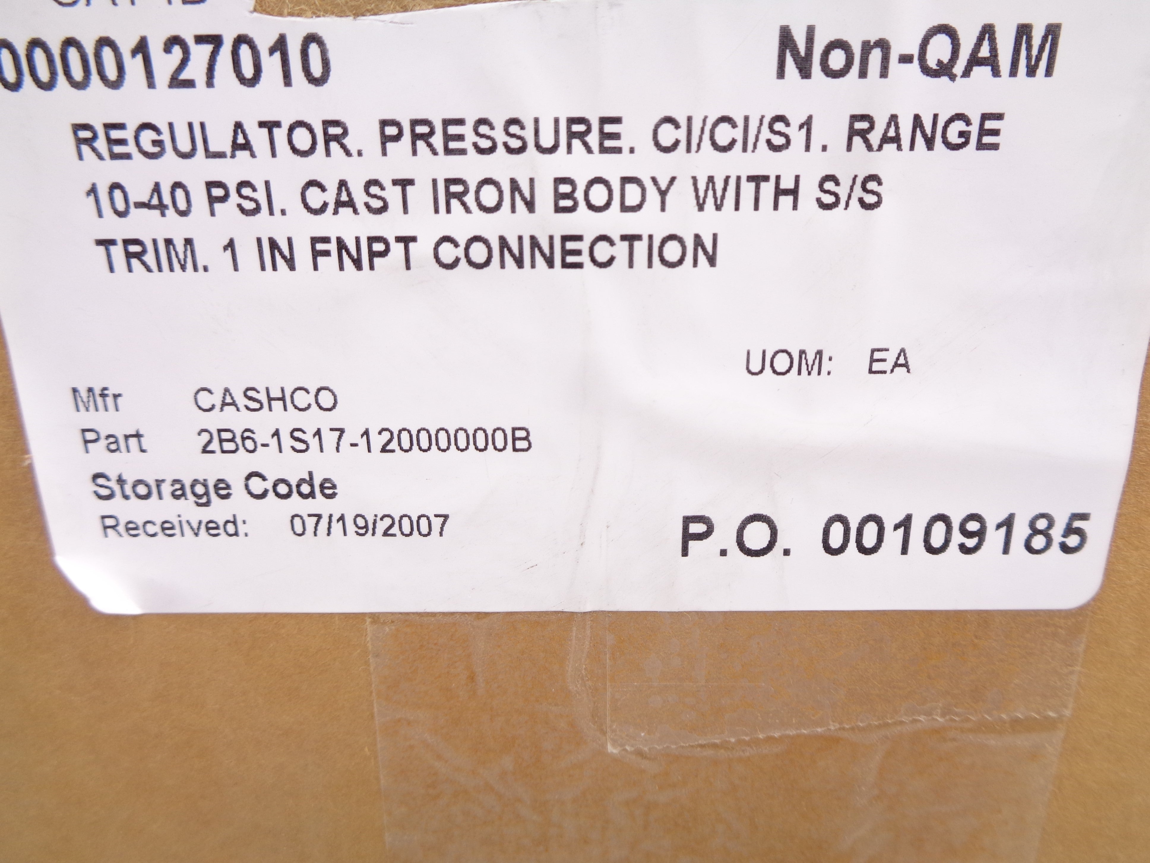 CASHCO 2B6-1S17-12000000B 10-40PSI NSMP