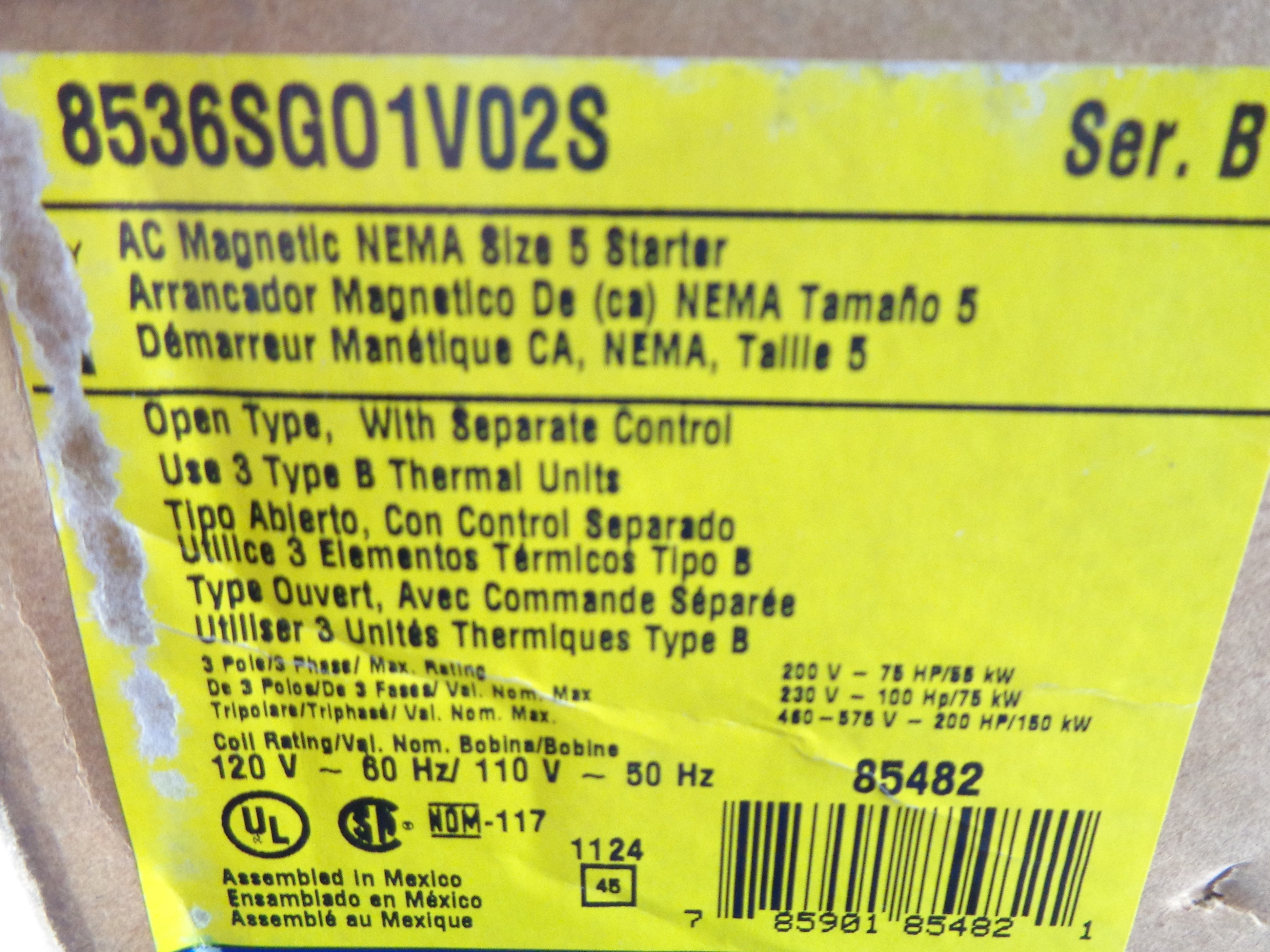SQUARE D 8536SGO1V02S SER. B (AS PICTURED) NSMP