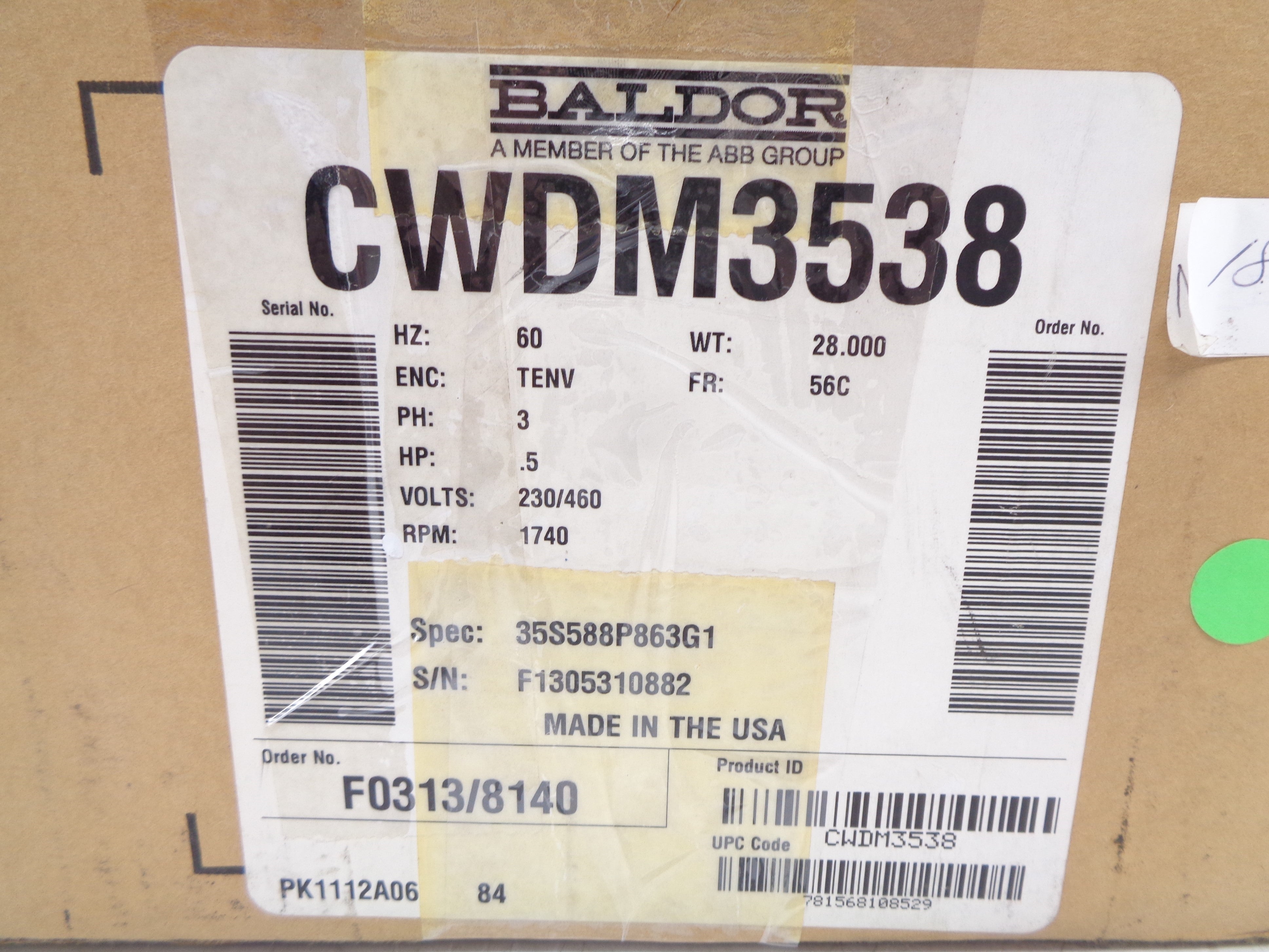 BALDOR CWDM3538 NSMP