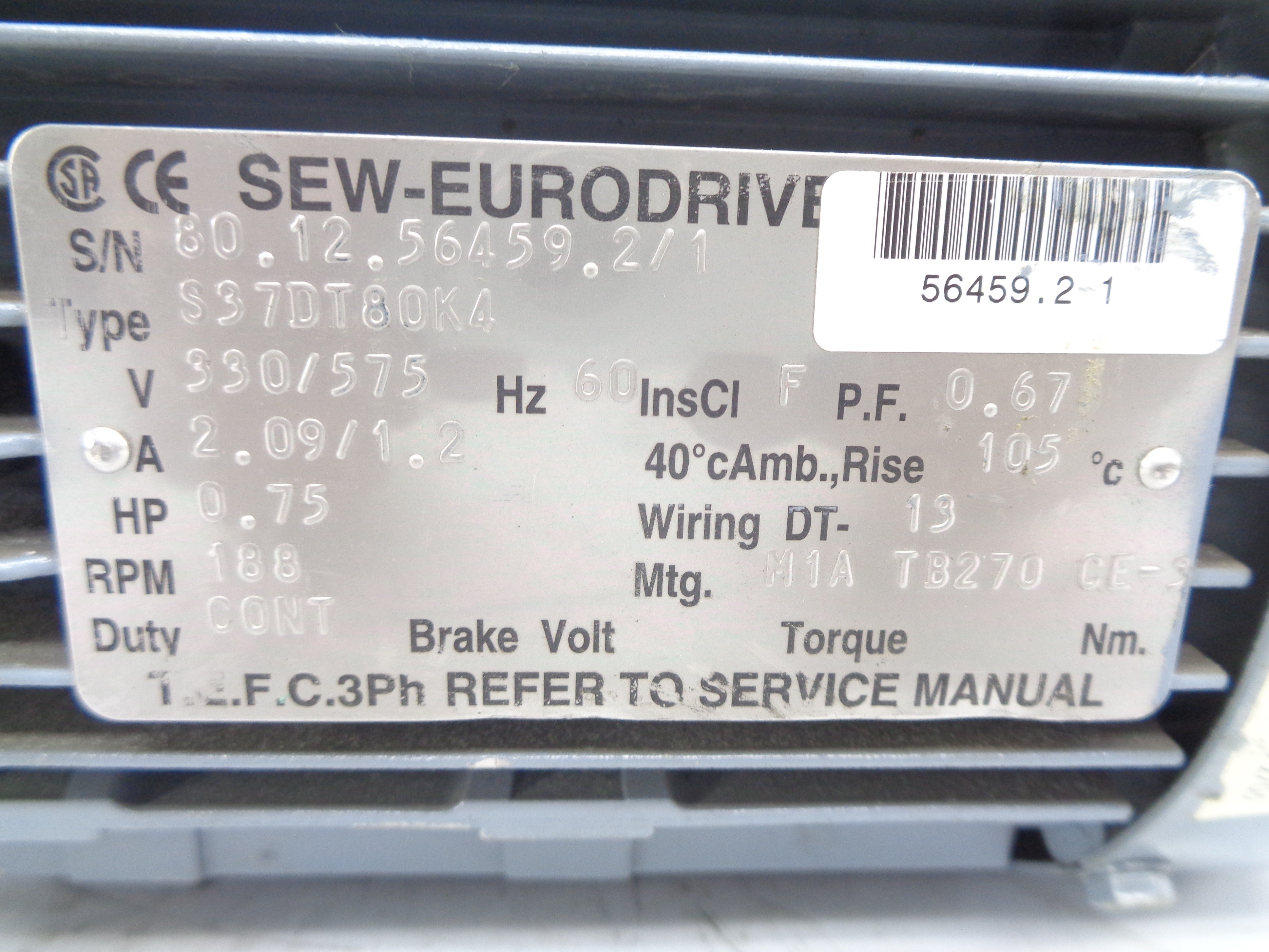 SEW-EURODRIVE S37DT80K4 NSNP