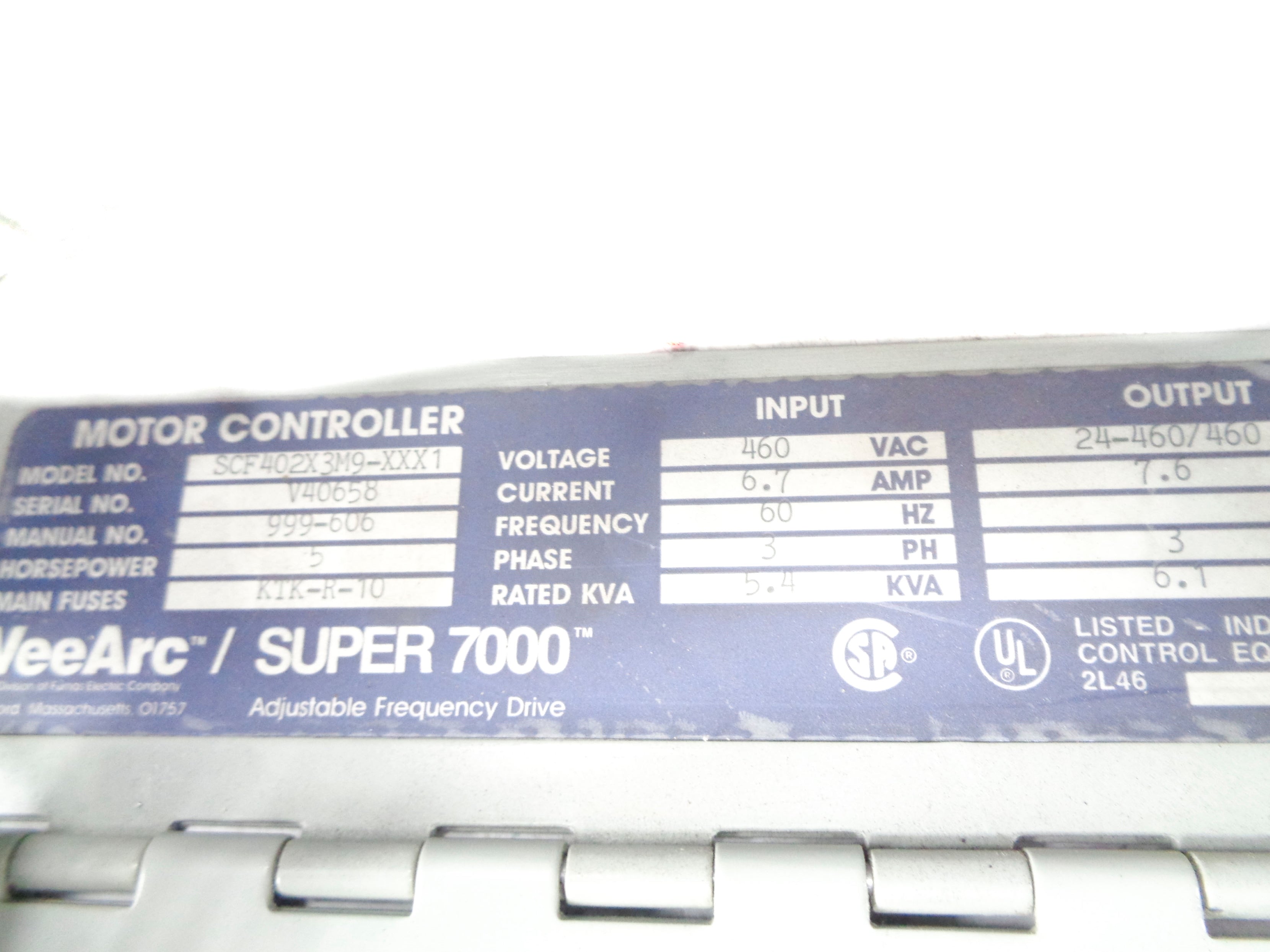 VEE-ARC SCF402X3M9-XXX1 UNMP