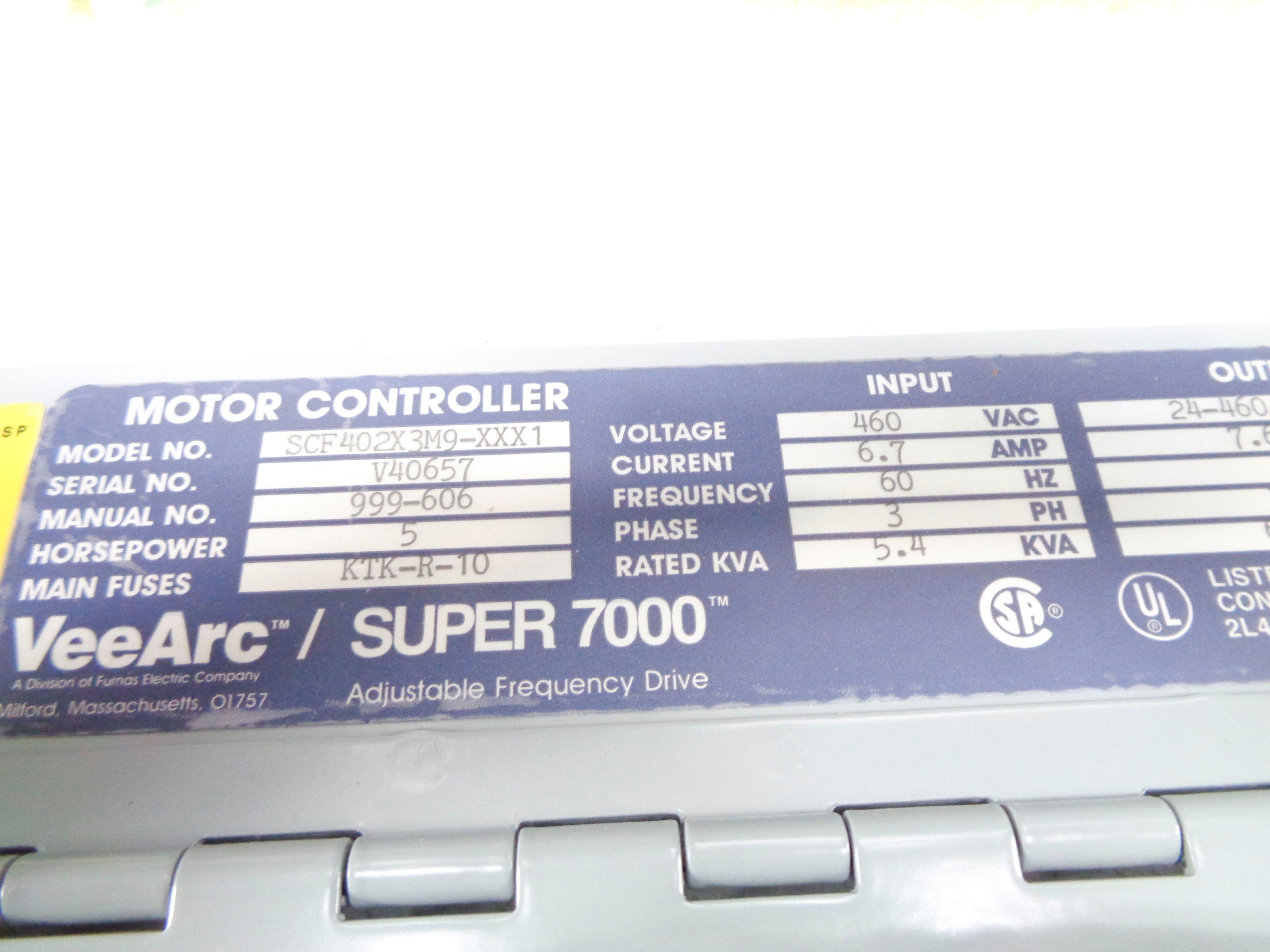 VEE-ARC SCF402X3M9-XXX1 NSNP