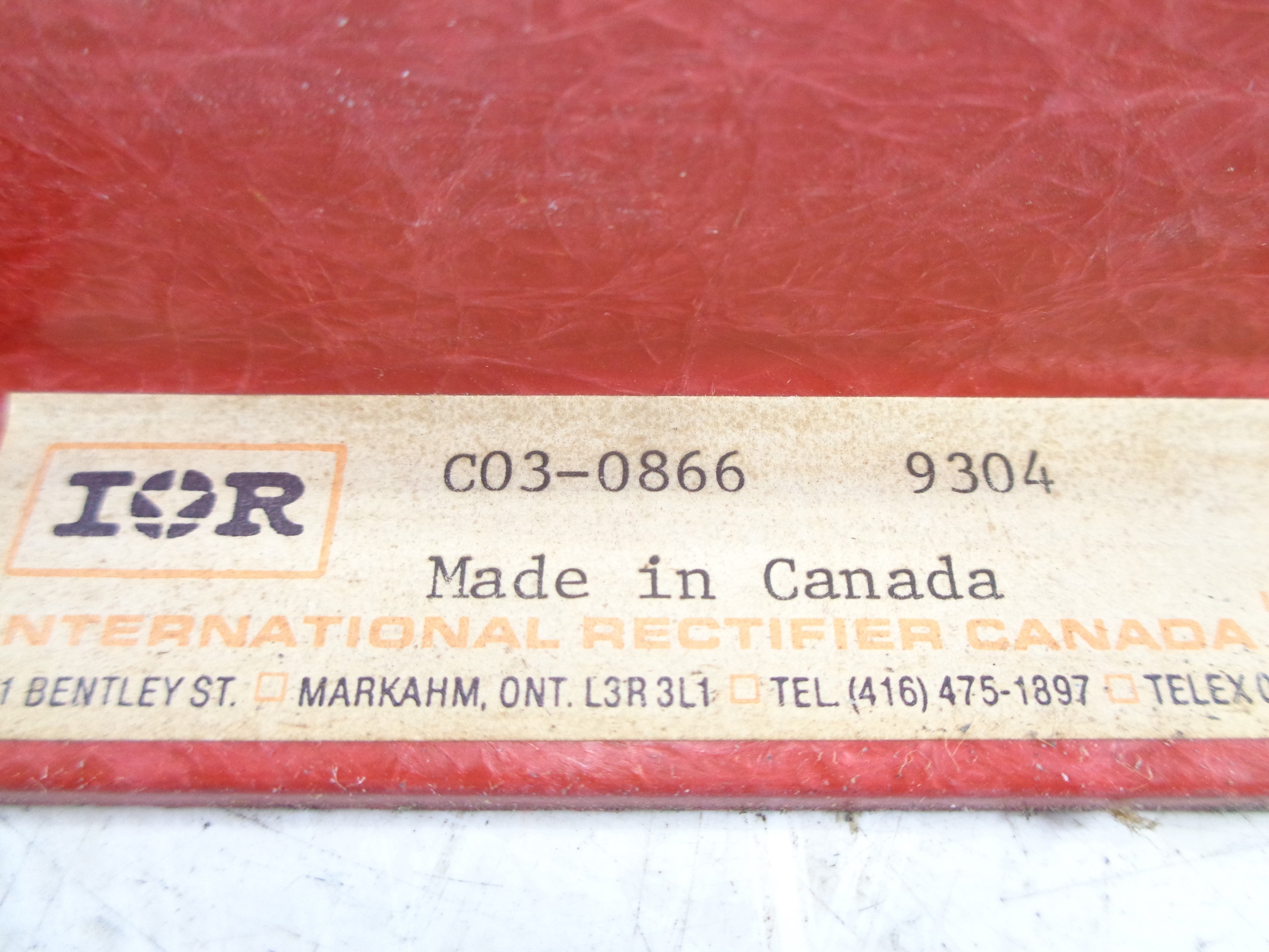 INTERNATIONAL RECTIFIER C03-0866 (AS PICTURED) UNMP