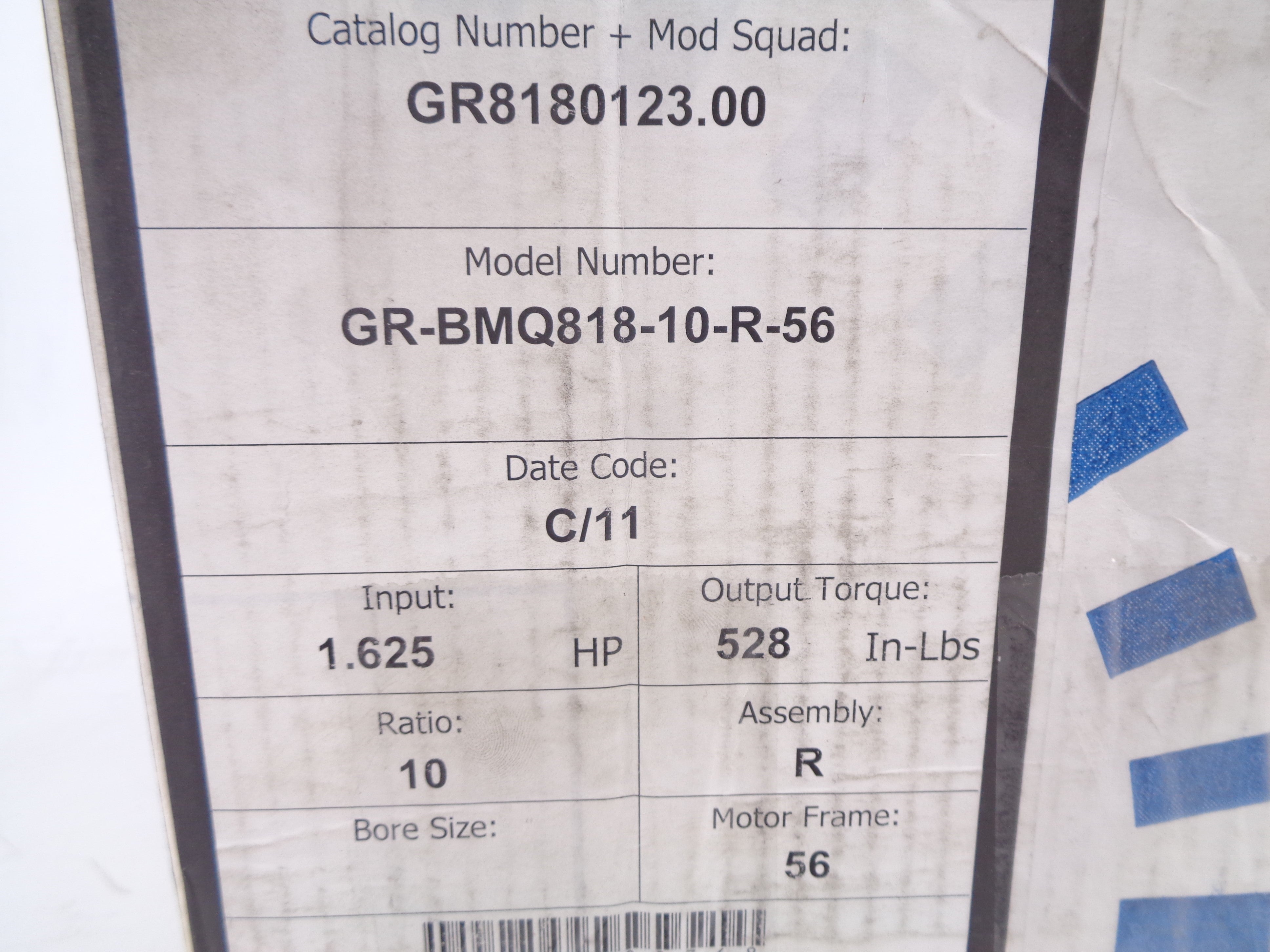 GROVE GEAR GR-BMQ818-10-R-56 NSMP