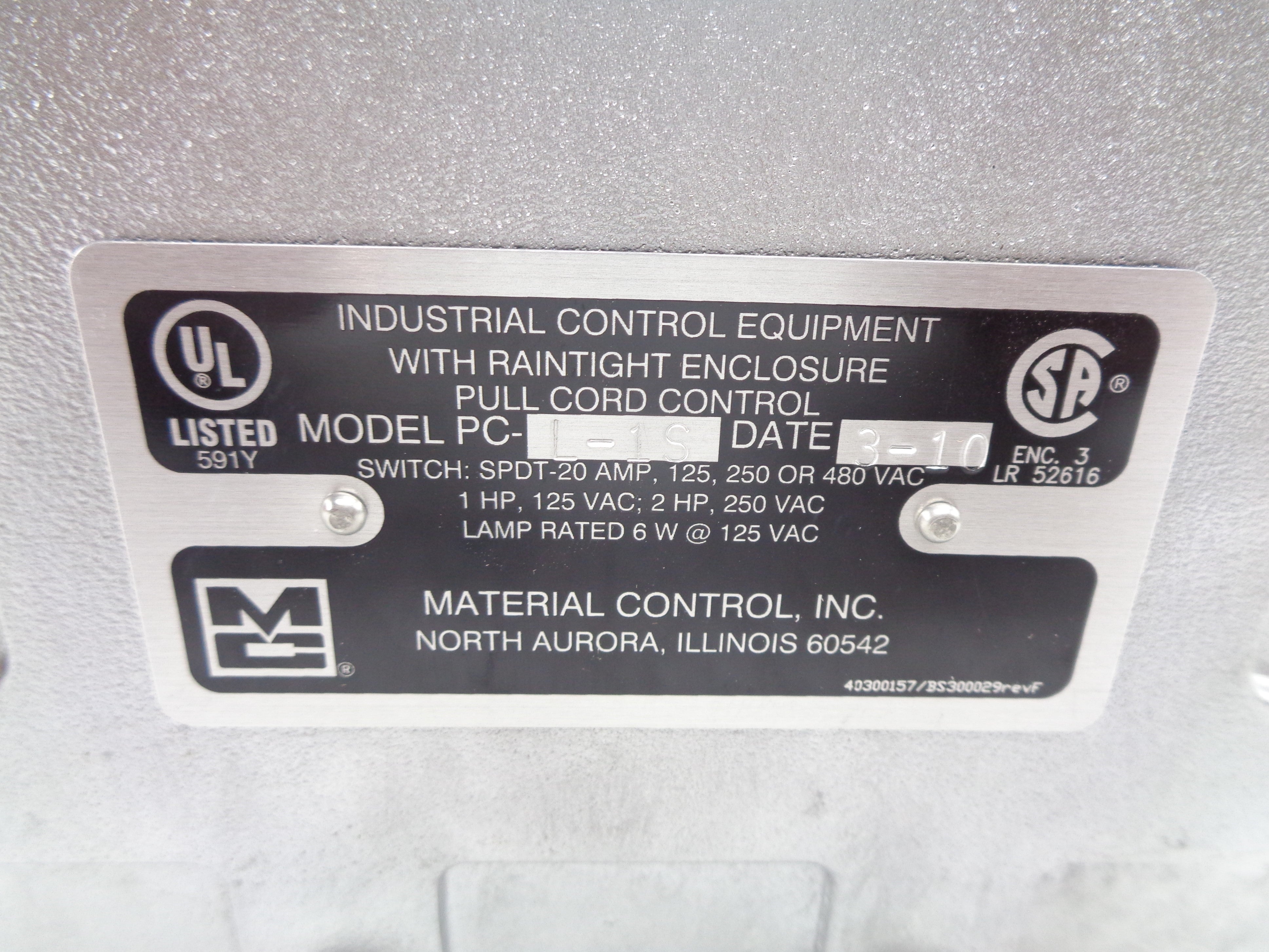 MATERIAL CONTROL PC-L-1S NSNP