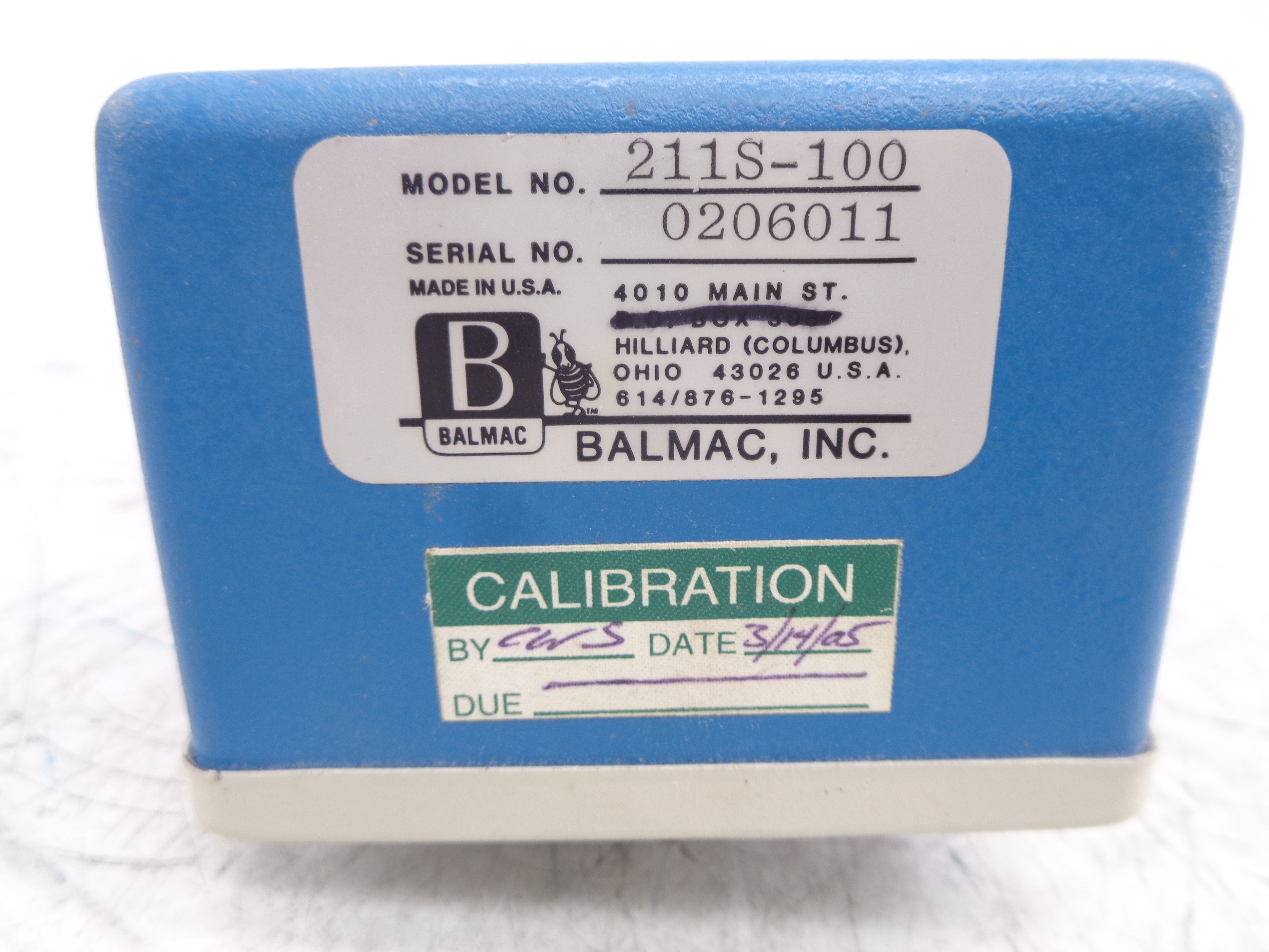 BALMAC MODEL 211S-100 0-10A UNMP