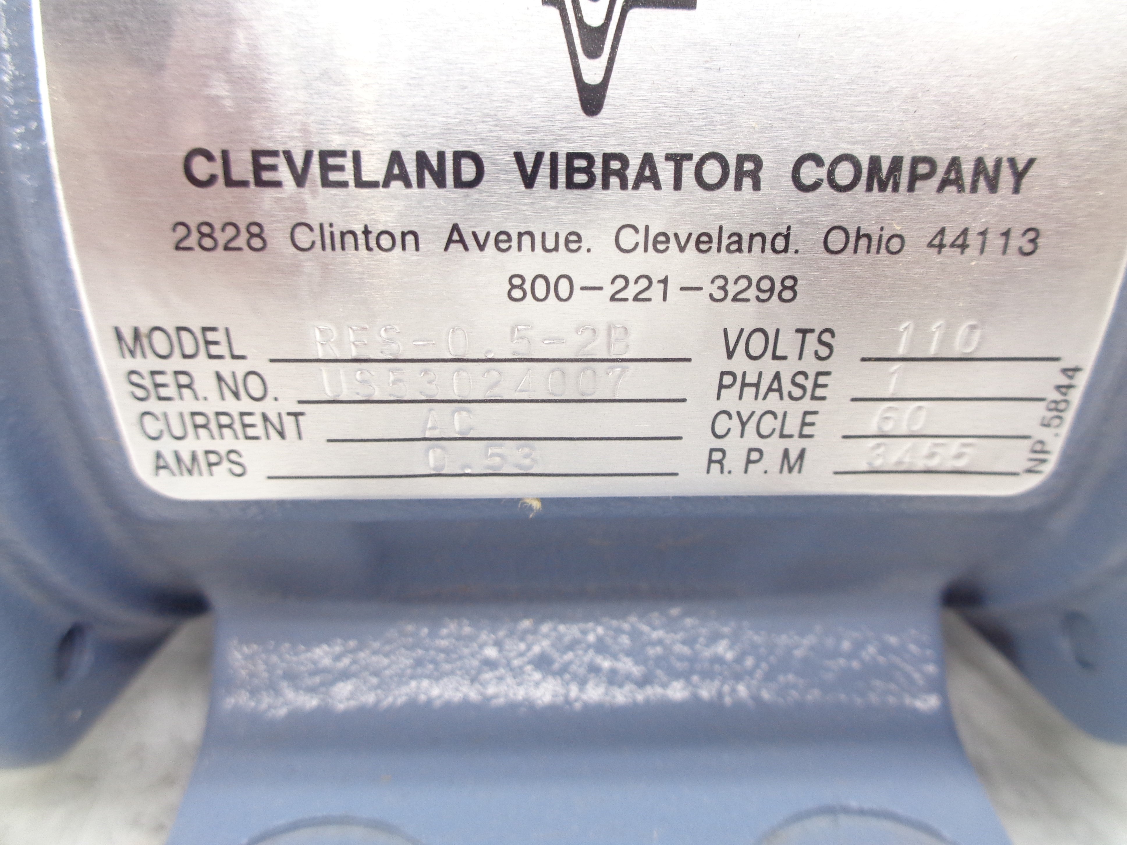 CLEVELAND VIBRATOR COMPANY RES-0.5-2B UNMP