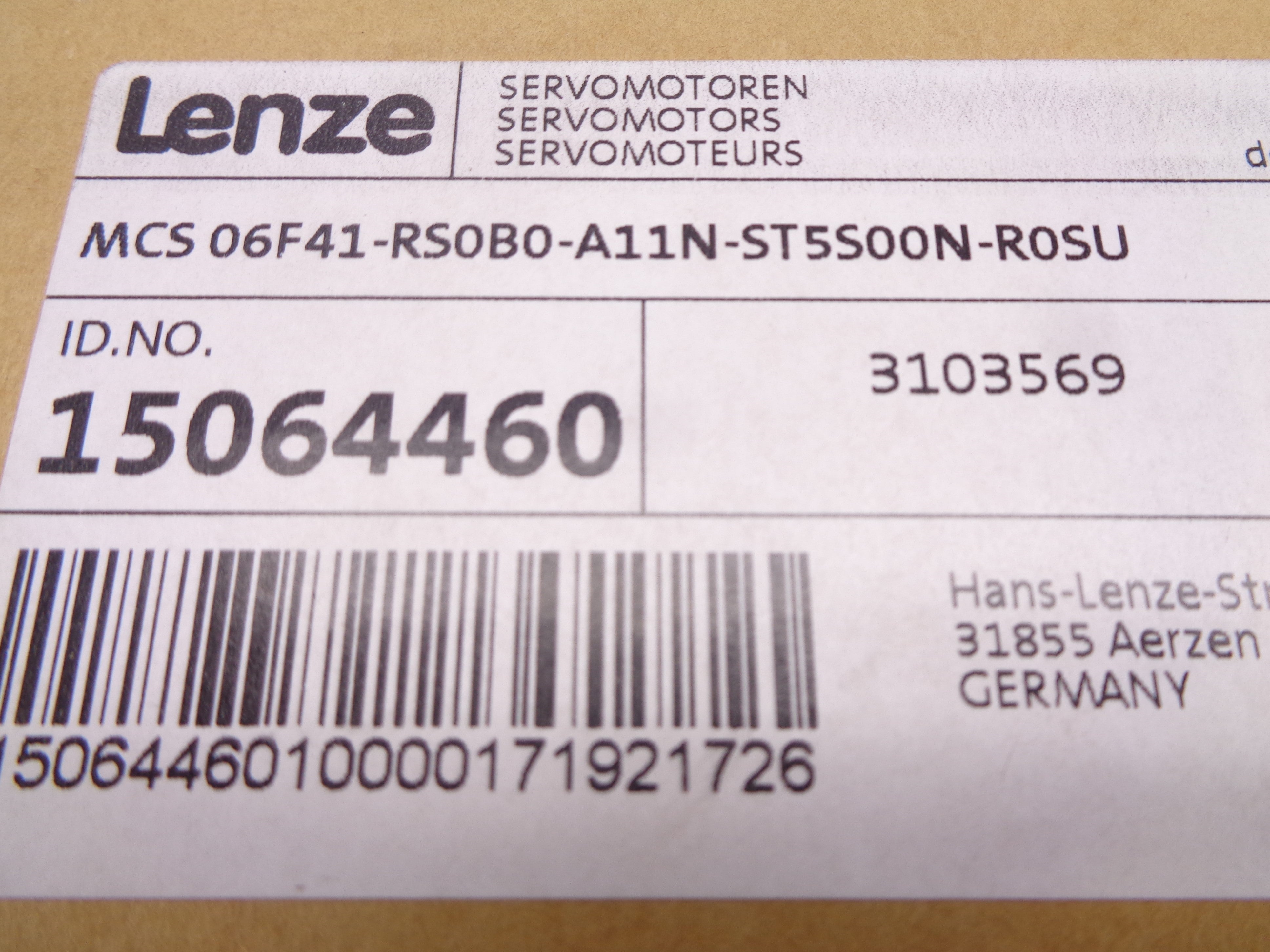 LENZE MCS06F41-RS0B0-A11N-ST5S00N-R0SU NSMP
