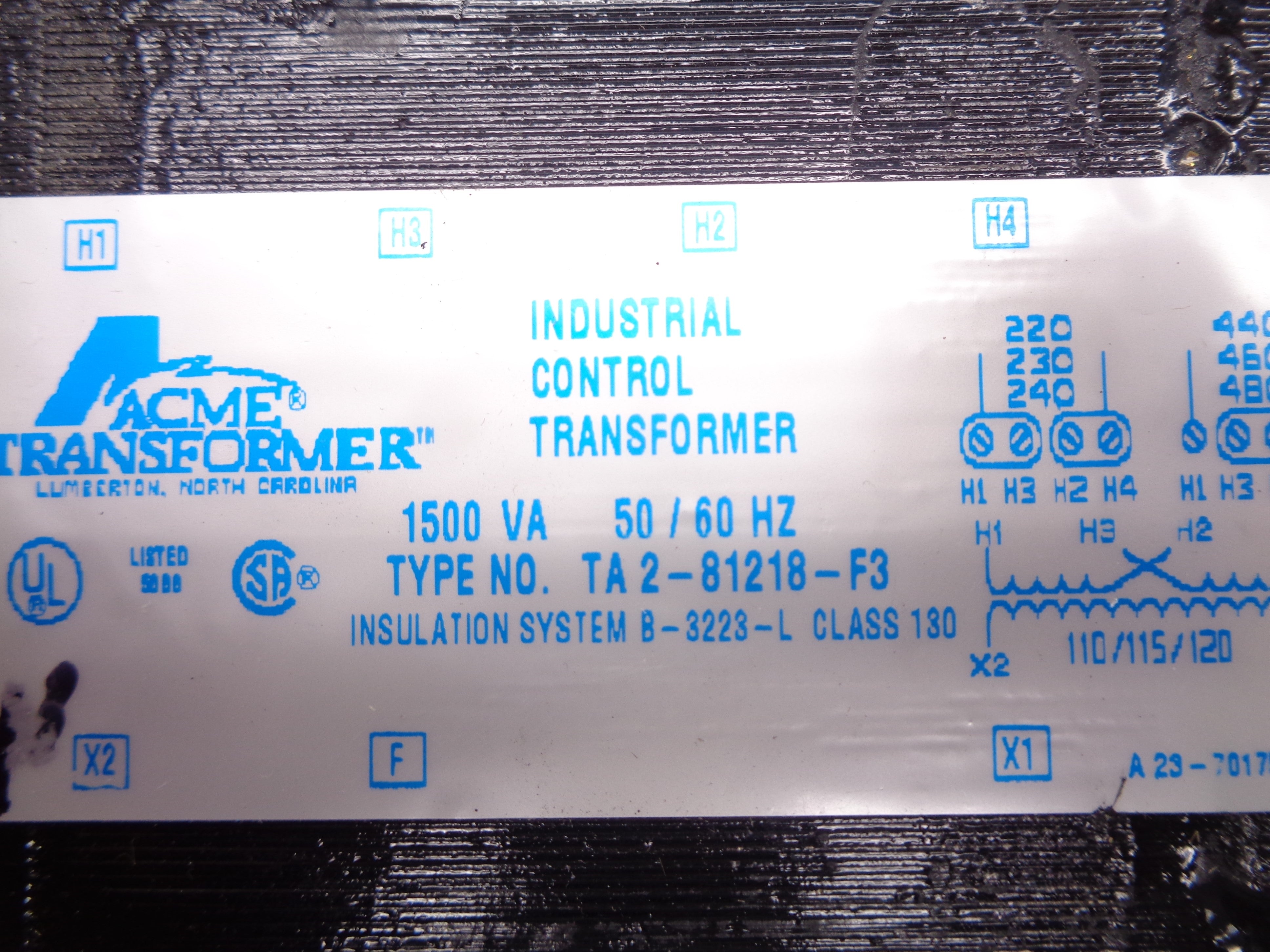 ACME TRANSFORMER TA2-81218-F3 (AS PICTURED) NSNP