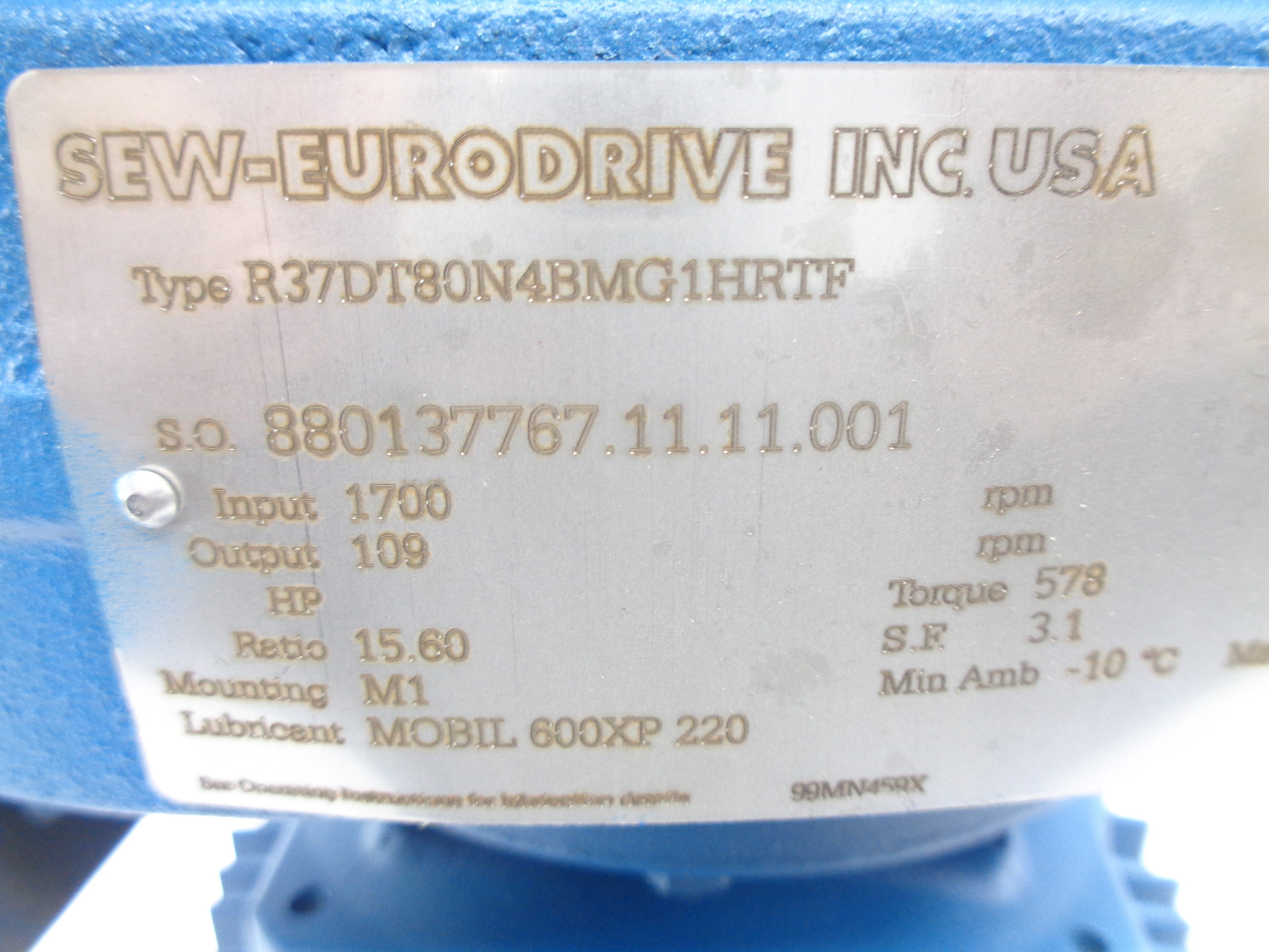 SEW-EURODRIVE R37DT80N4BMG1HRTF NSNP
