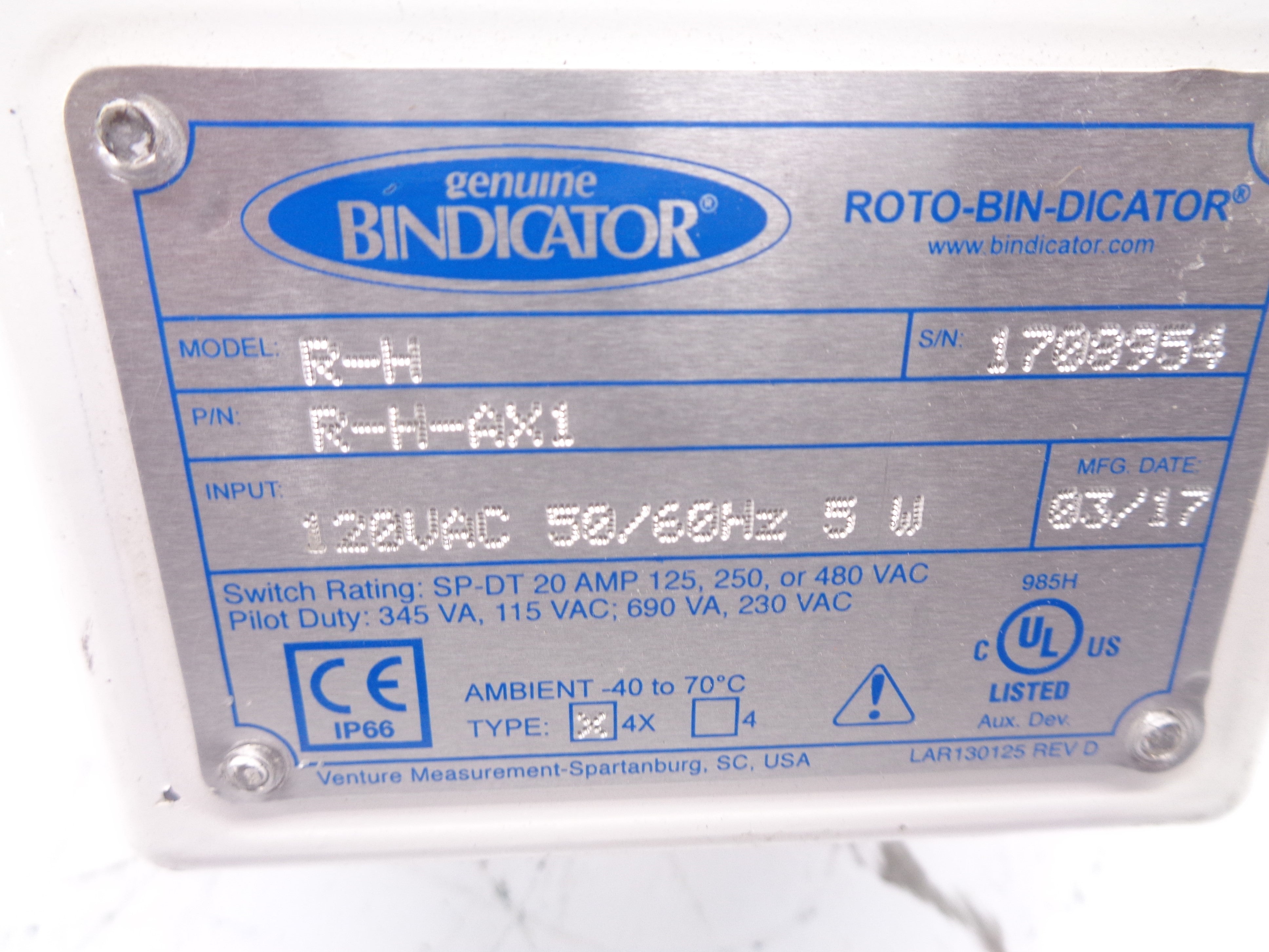 BINDICATOR R-H-AX1 UNMP