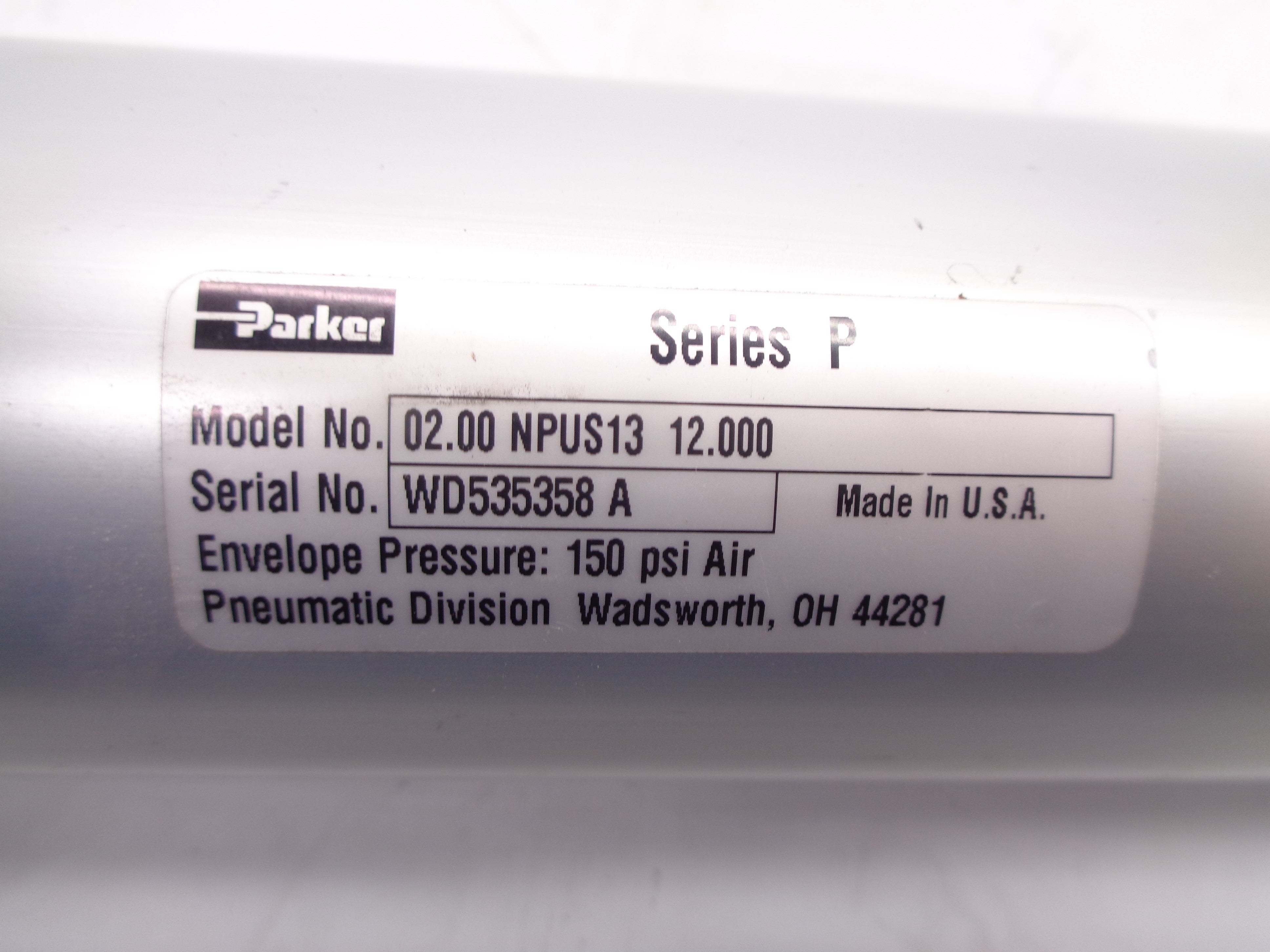 PARKER 02.00NPUS1312.00 150PSI NSNP
