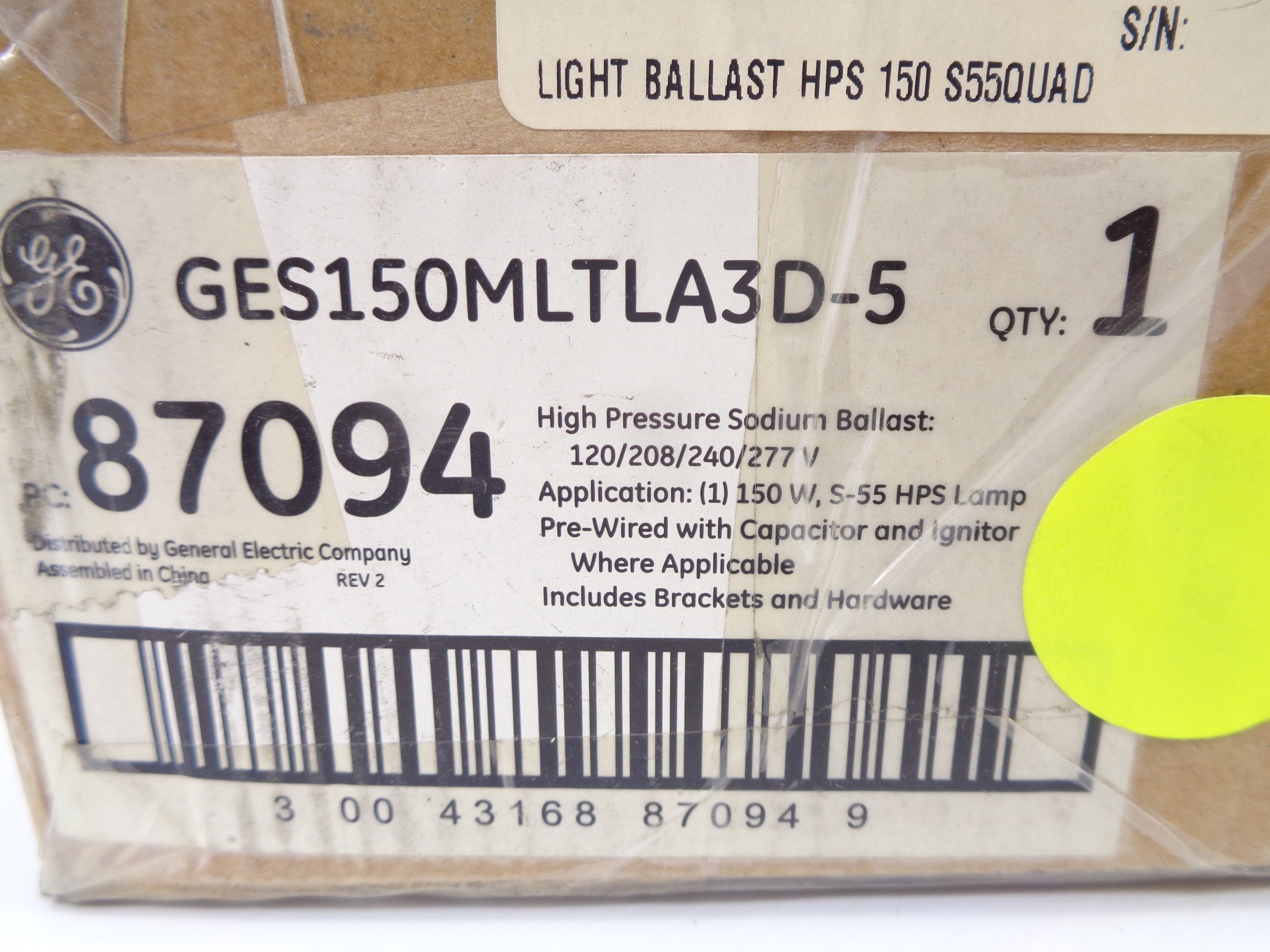 GENERAL ELECTRIC GES150MLTLA3D-5 NSMP