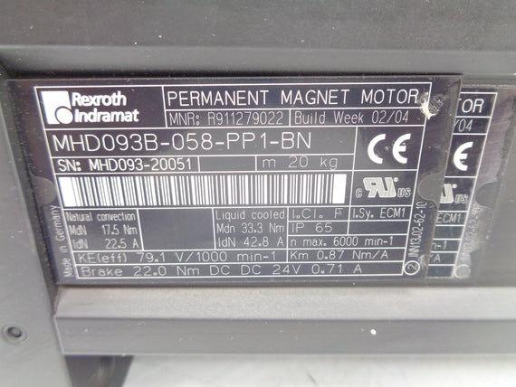 REXROTH INDRAMAT MHD093B-058-PP1-BN R911279022 NSNP