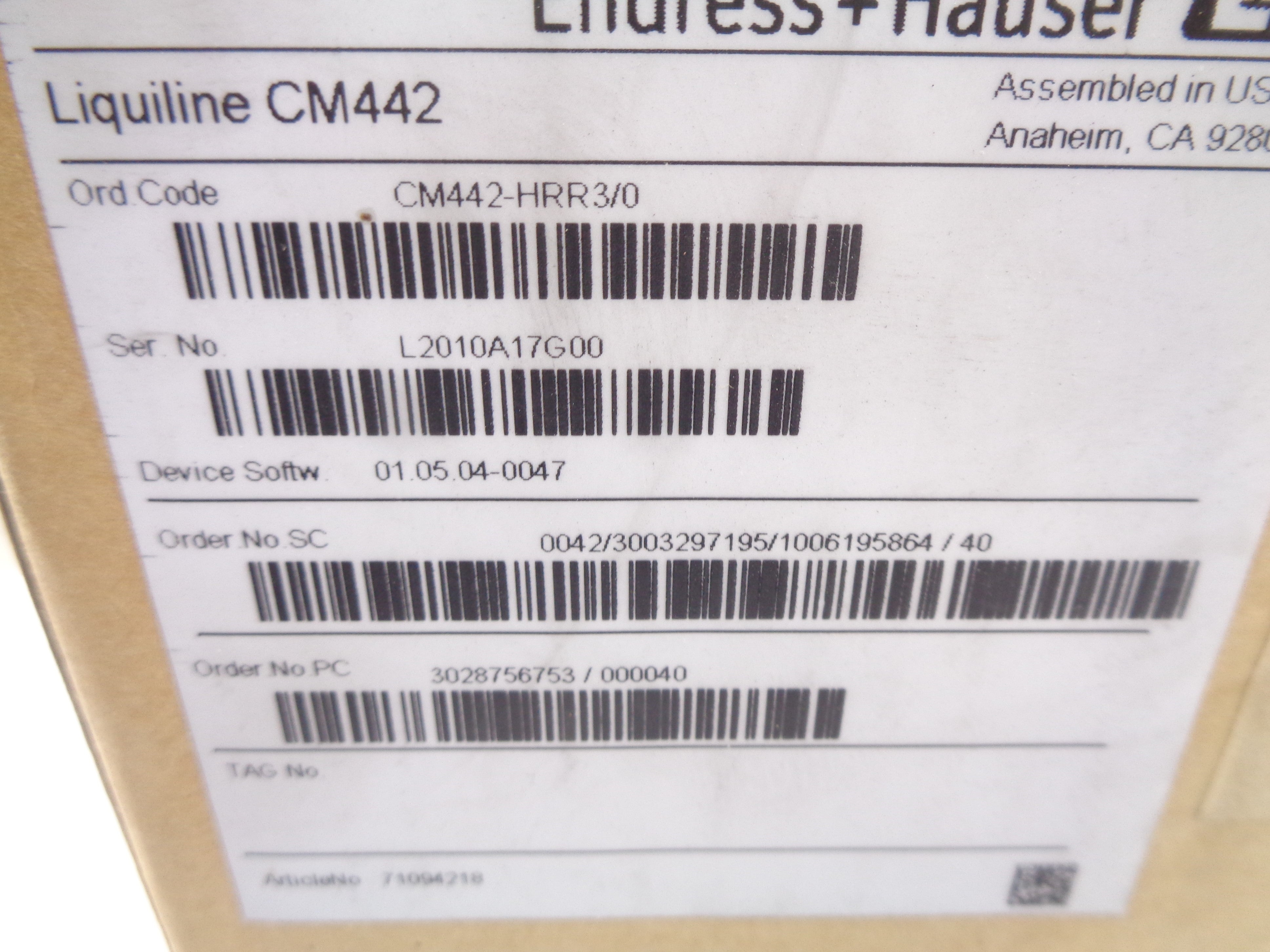 ENDRESS+HAUSER CM442-HRR3/0 NSMP