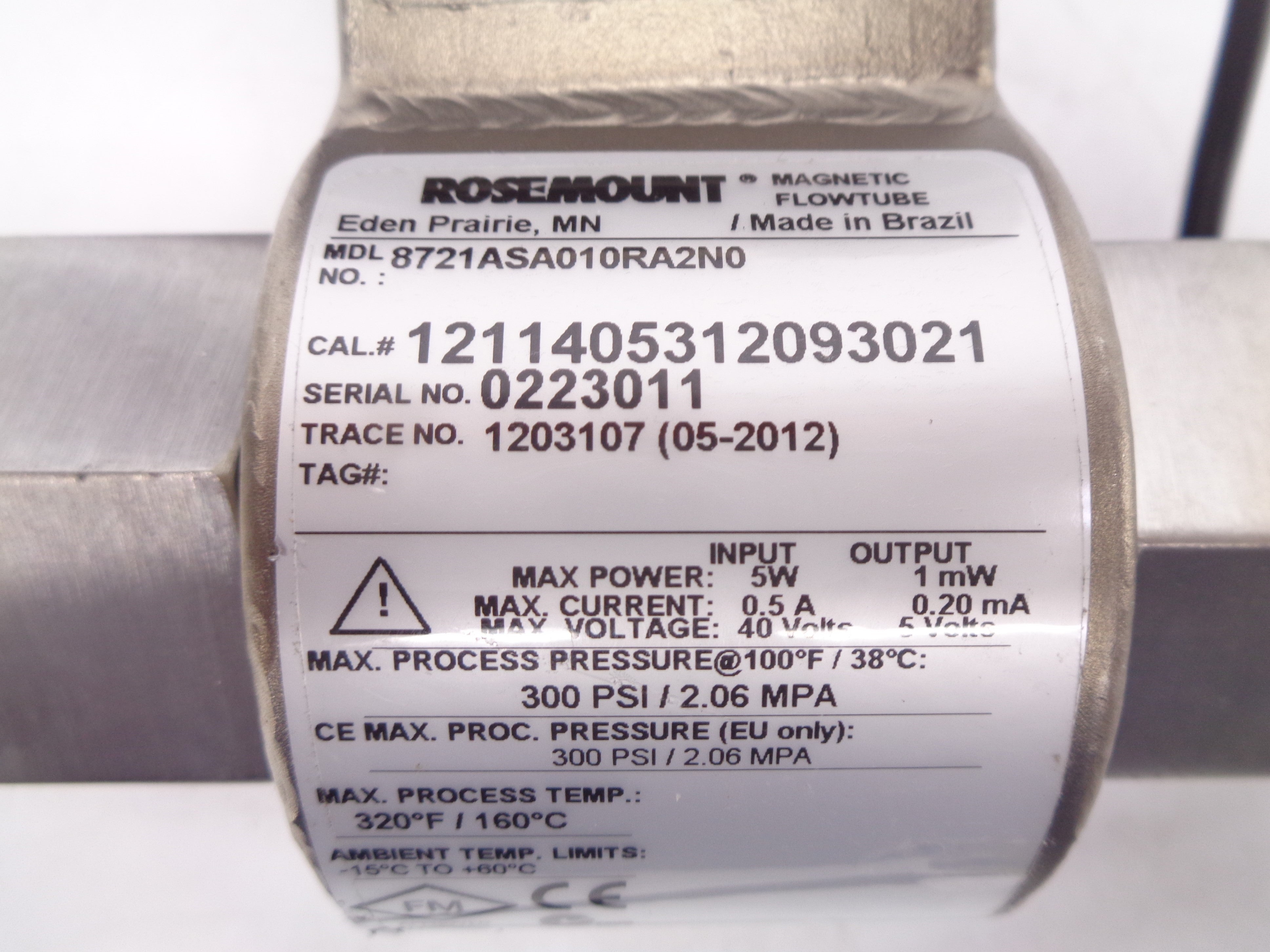 ROSEMOUNT 8721ASA010RA2N0 300PSI NSNP