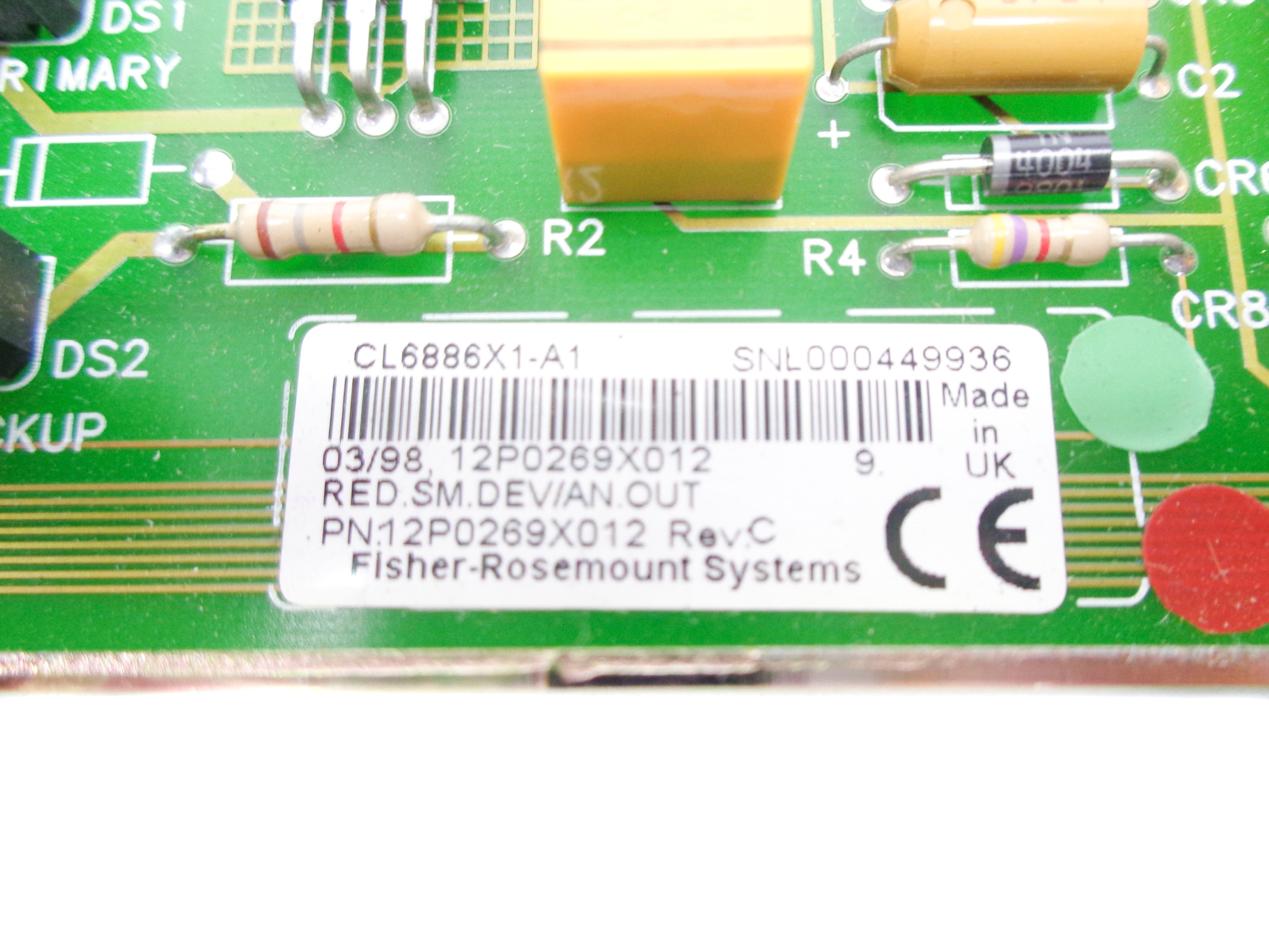 FISHER ROSEMOUNT CL6886X1-A1 REV. C (AS PICTURED) UNMP