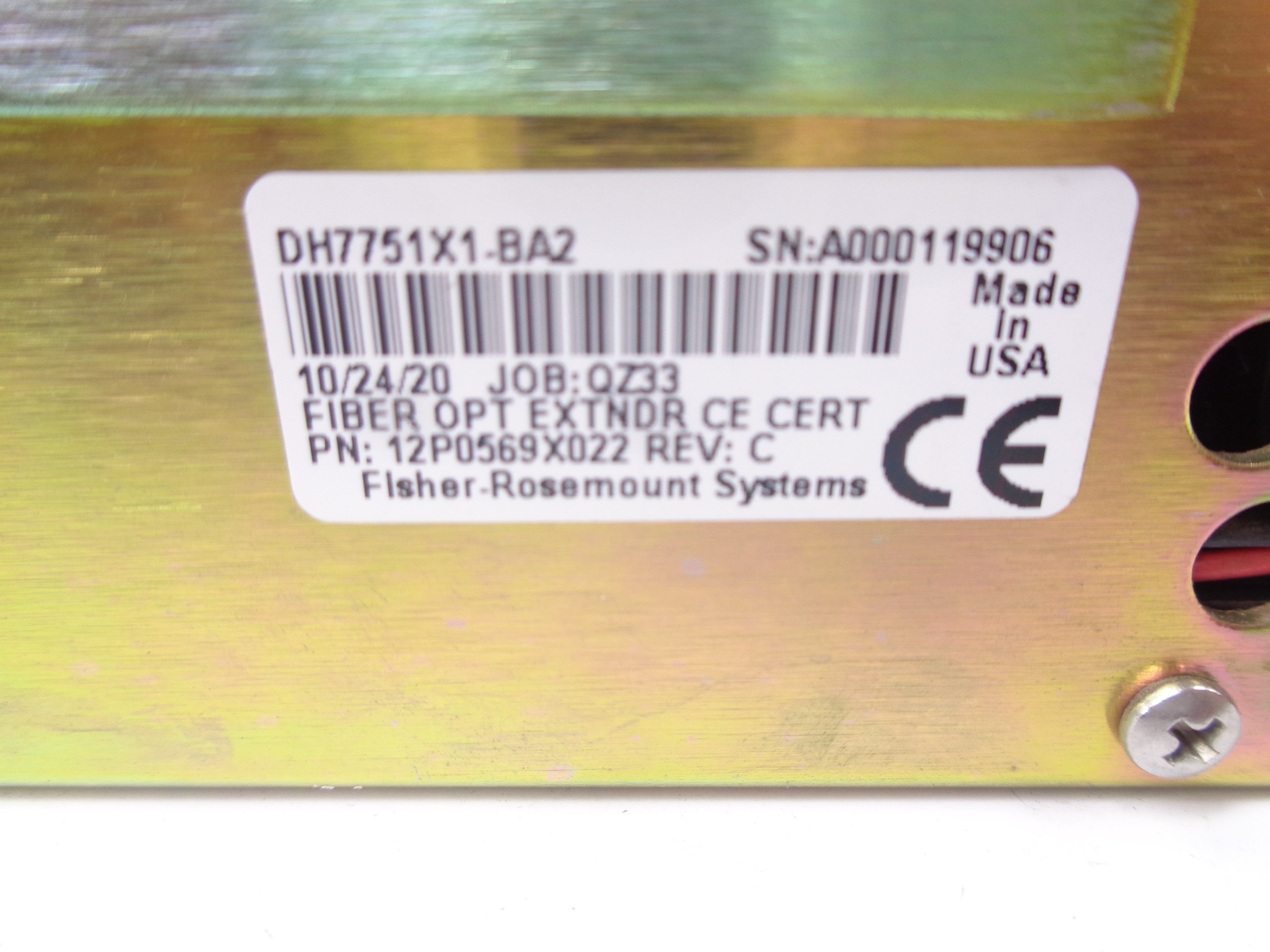 FISHER ROSEMOUNT DH7751X1-BA2 12P0569X022 UNMP