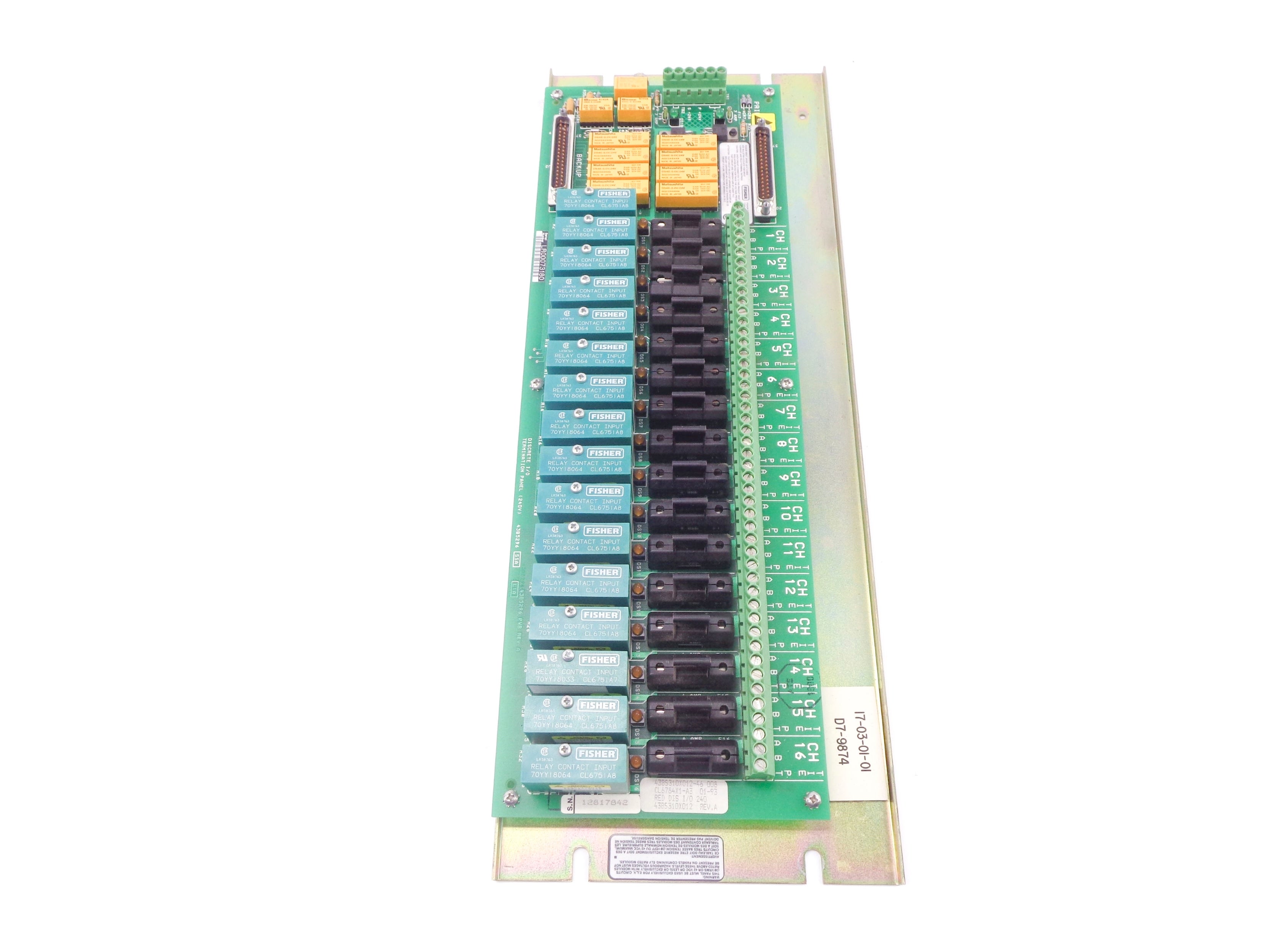 FISHER ROSEMOUNT CL6784X1-A3 43B5310X012 REV. A UNMP