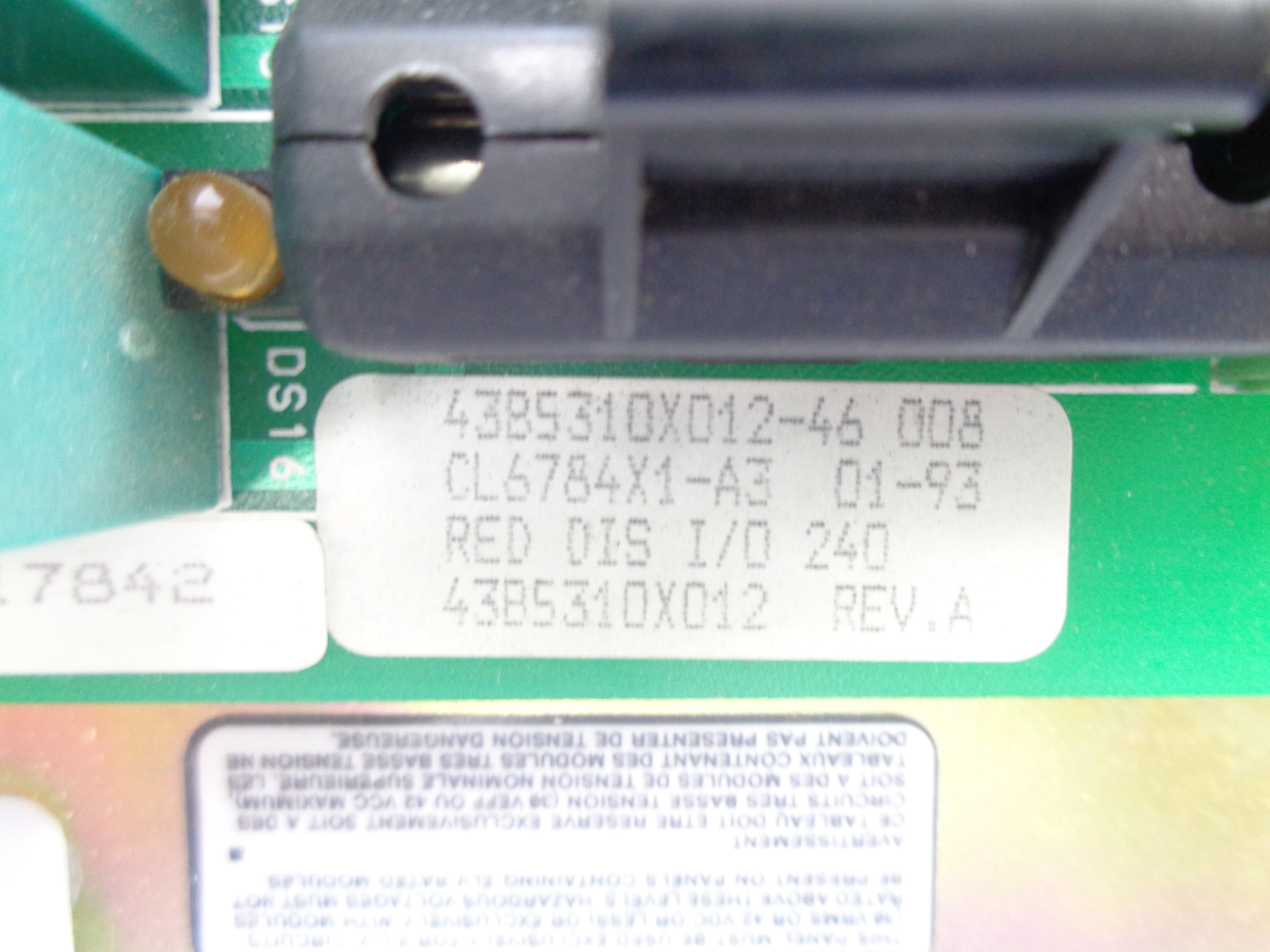 FISHER ROSEMOUNT CL6784X1-A3 43B5310X012 REV. A UNMP