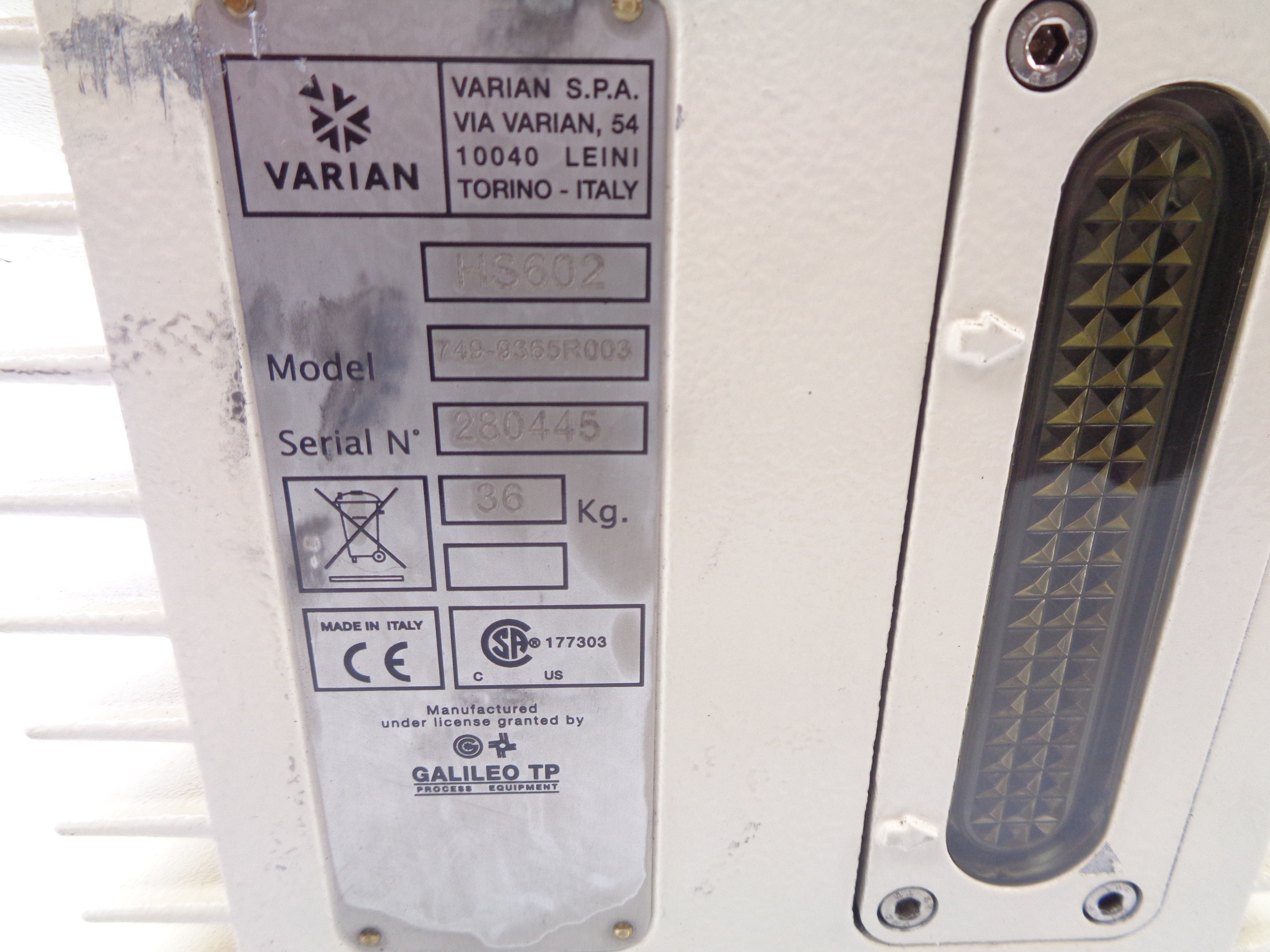 AGILENT HS602 749-9365R003 UNMP