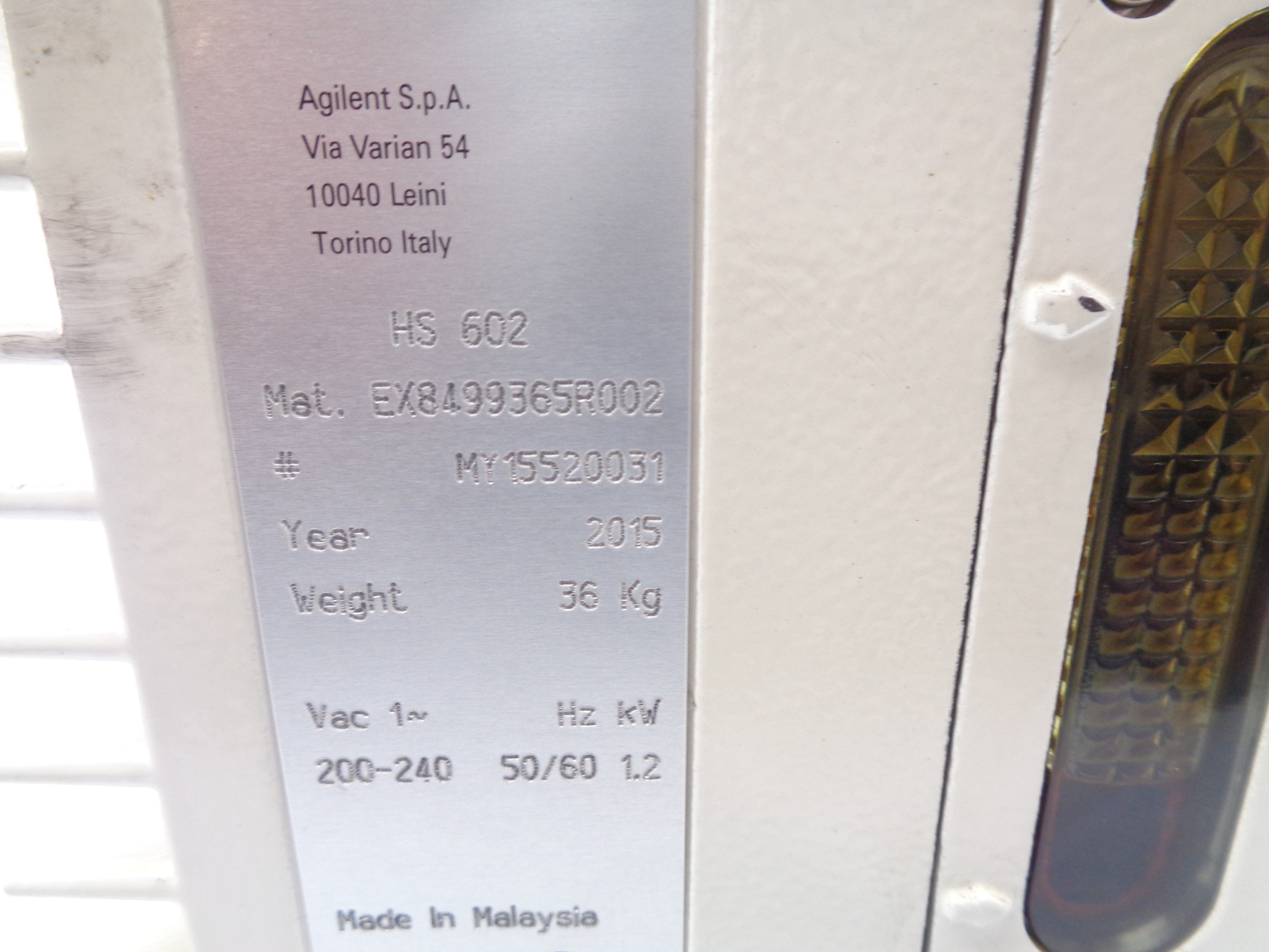 AGILENT HS602 EX8499365R002 UNMP