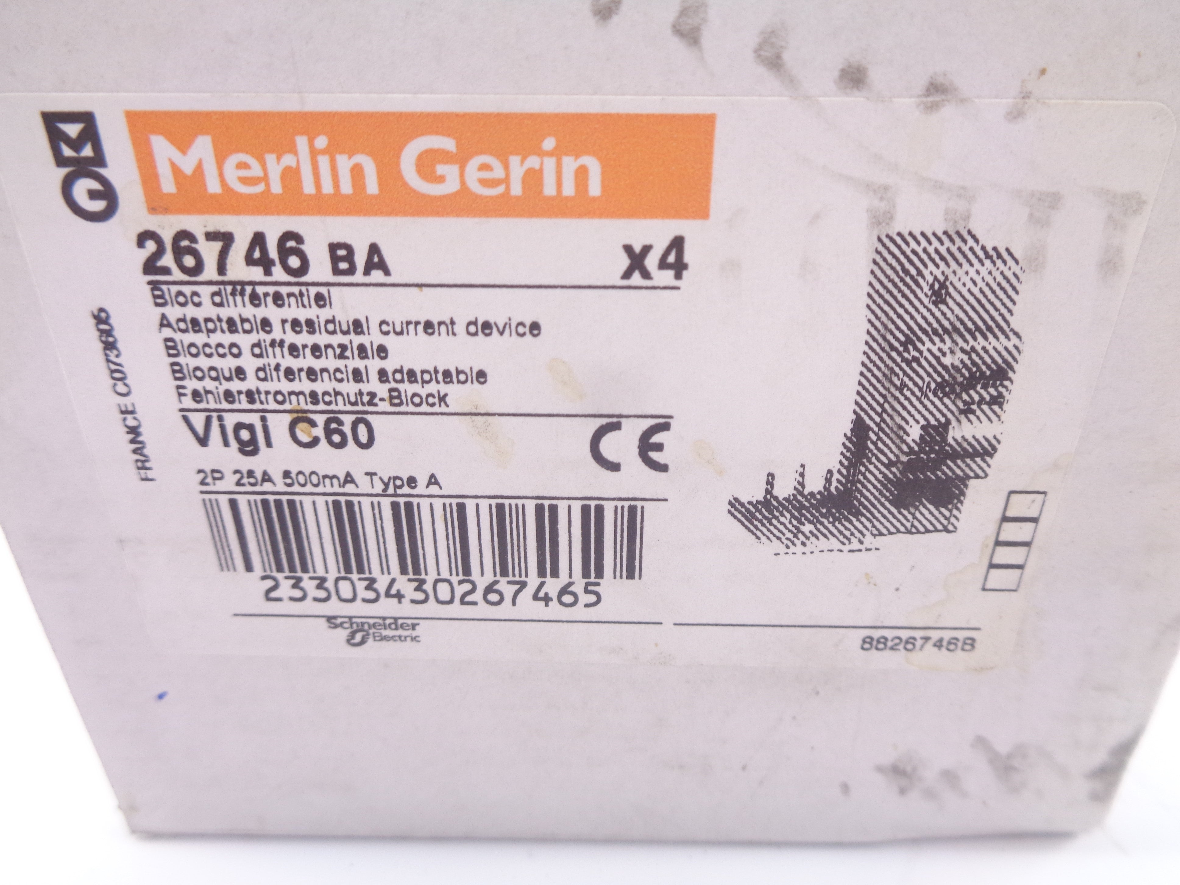 MERLIN GERIN VIGIC60 26746 (PKG OF 4) NSMP