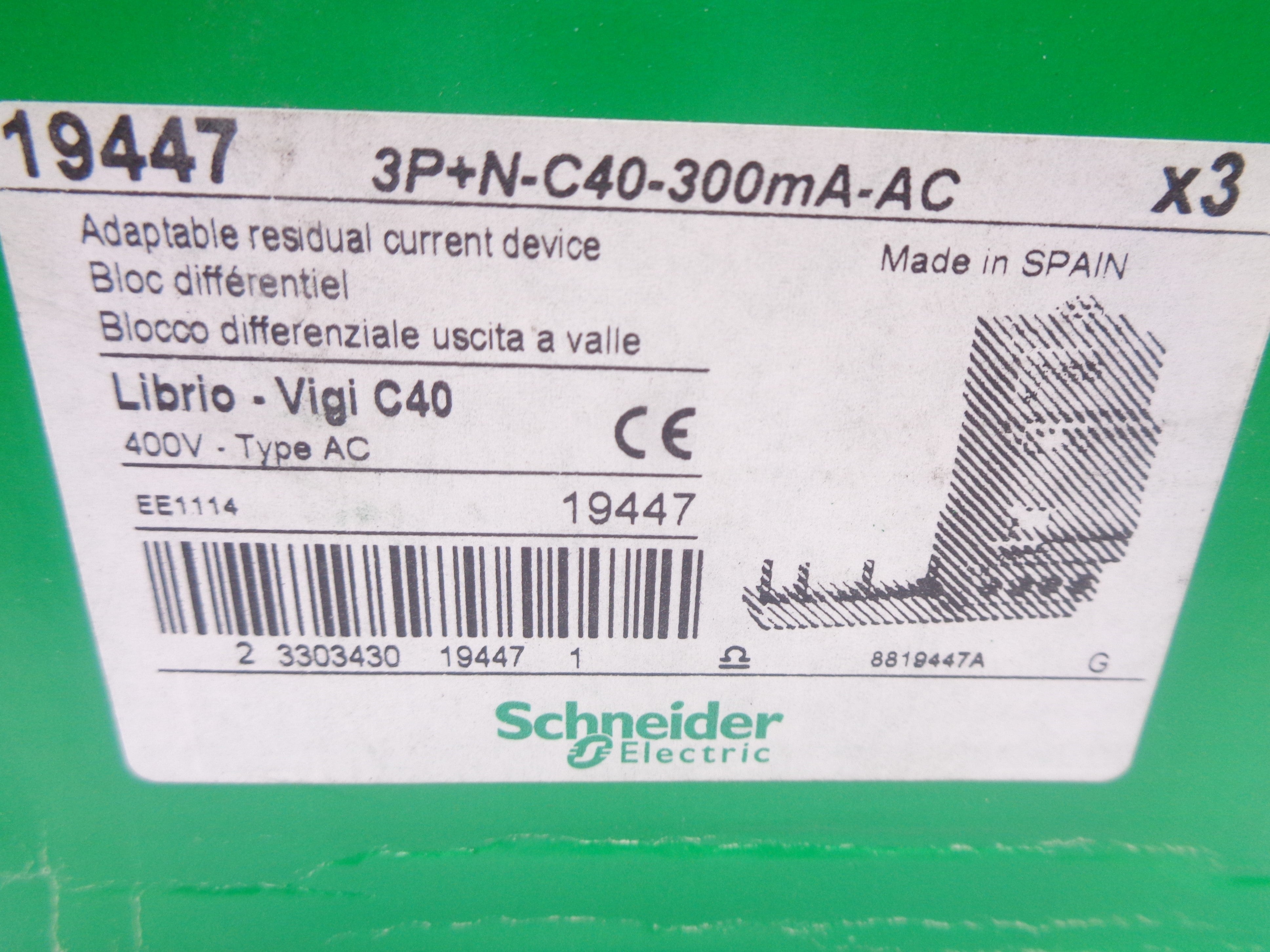 SCHNEIDER ELECTRIC 19447 400V (PKG OF 3) NSMP