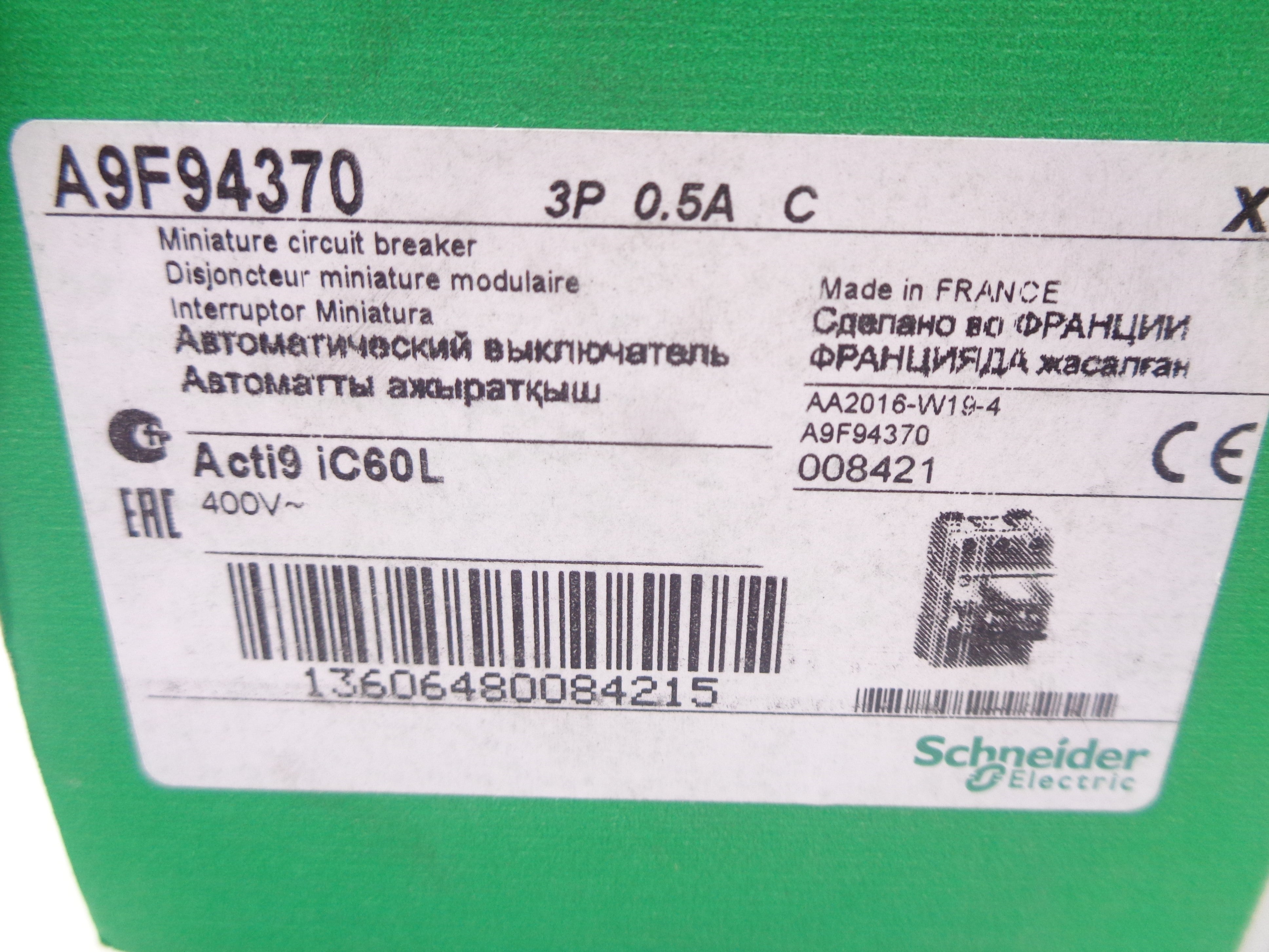 SCHNEIDER ELECTRIC A9F94370 5A 400V (PKG OF 4) NSMP