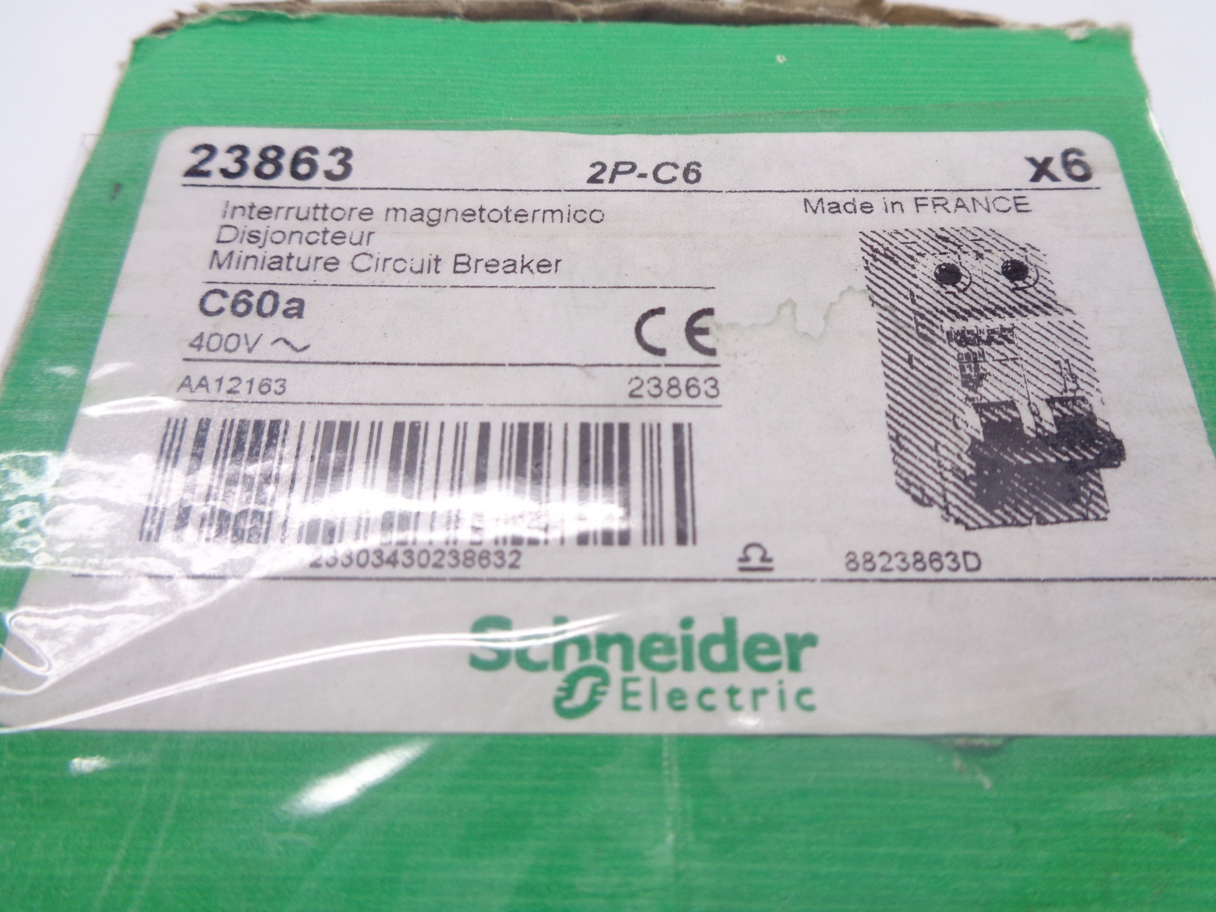 SCHNEIDER ELECTRIC 23863 400V 60A (PKG OF 6) NSMP