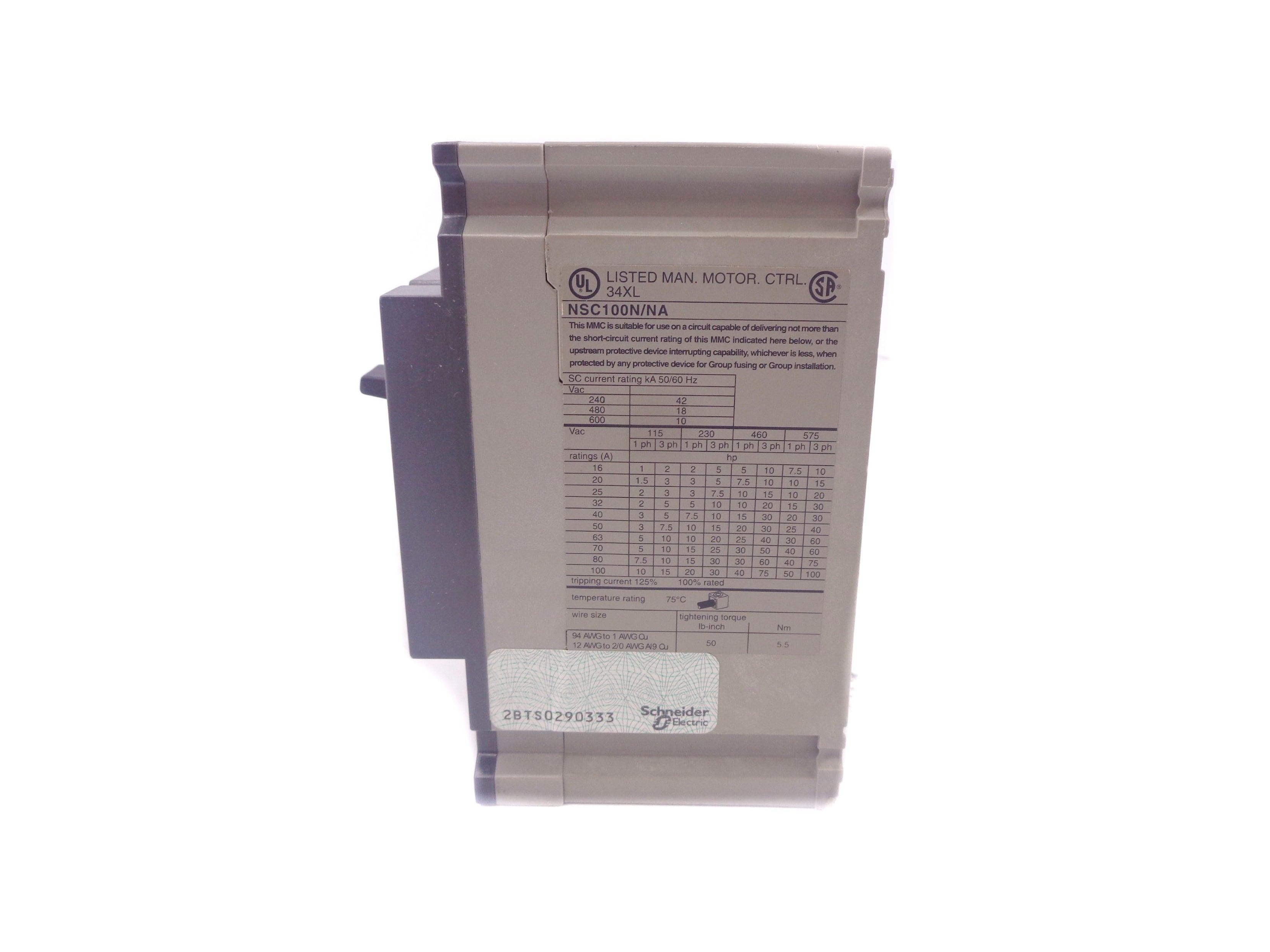 SCHNEIDER ELECTRIC NSC100N 25A 575V NSMP