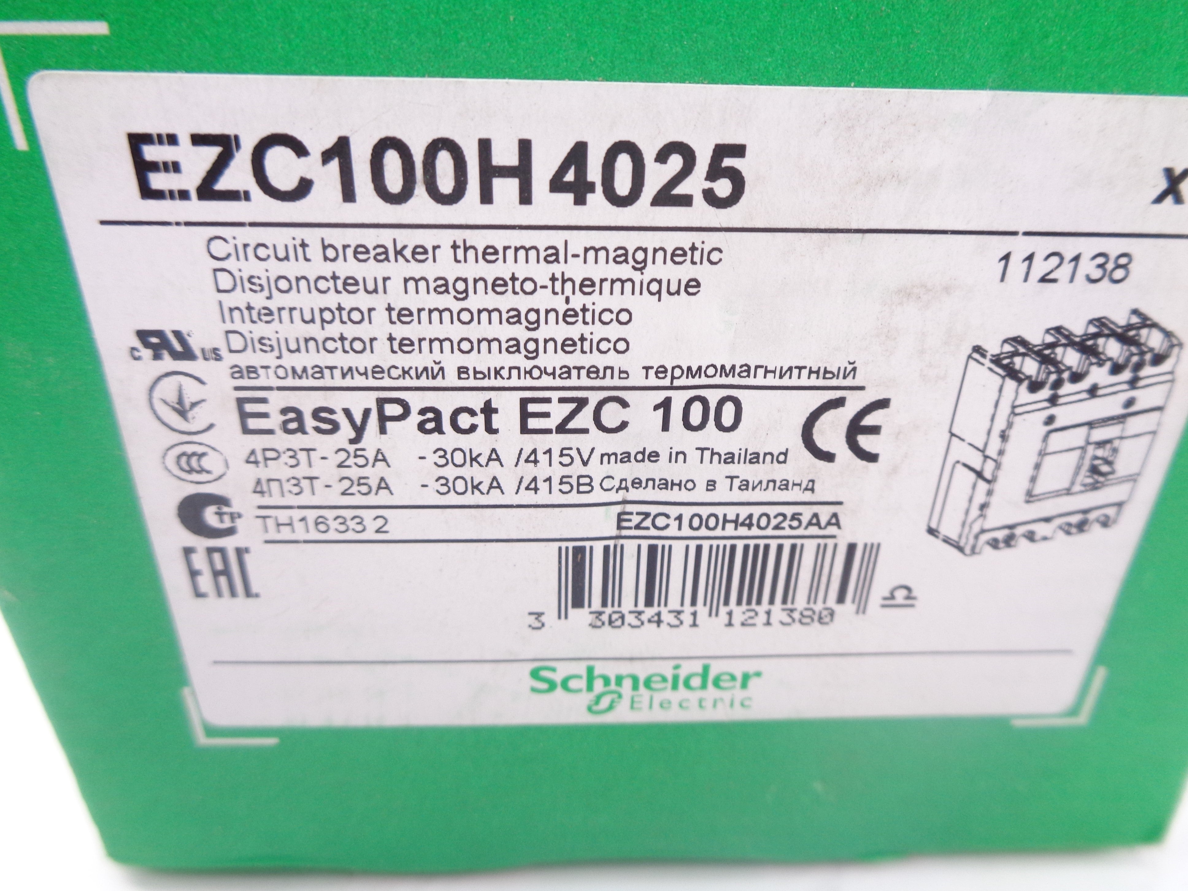 SCHNEIDER ELECTRIC EZC100H4025 25A 415V (AS PICTURED) NSMP