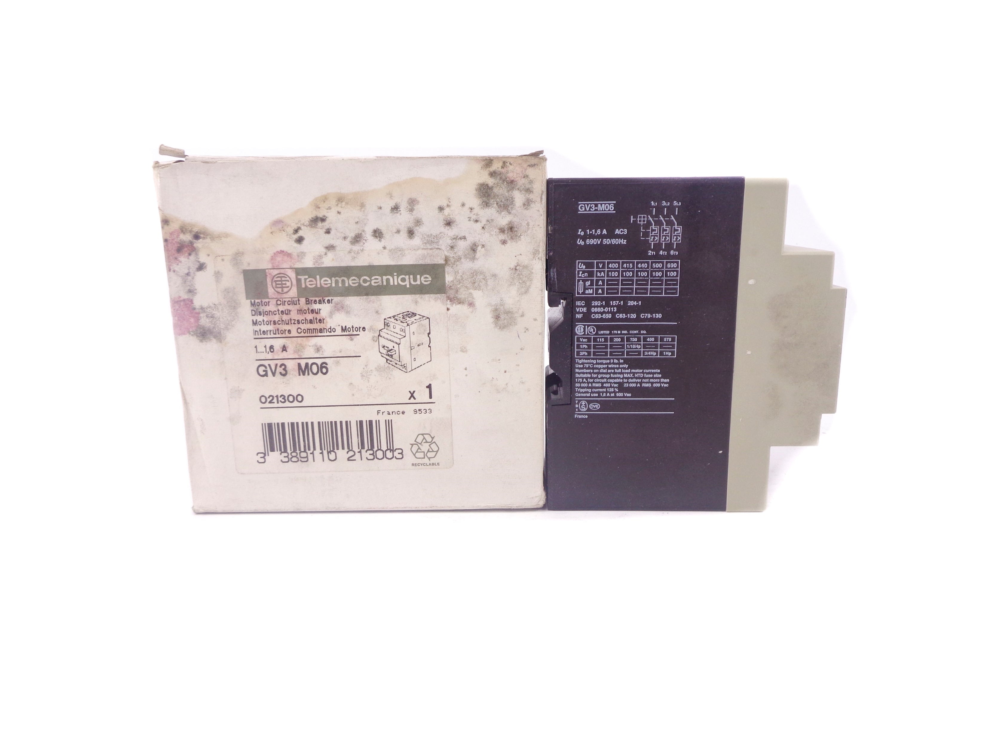 TELEMECANIQUE GV3M06 1-16A 690V NSMP