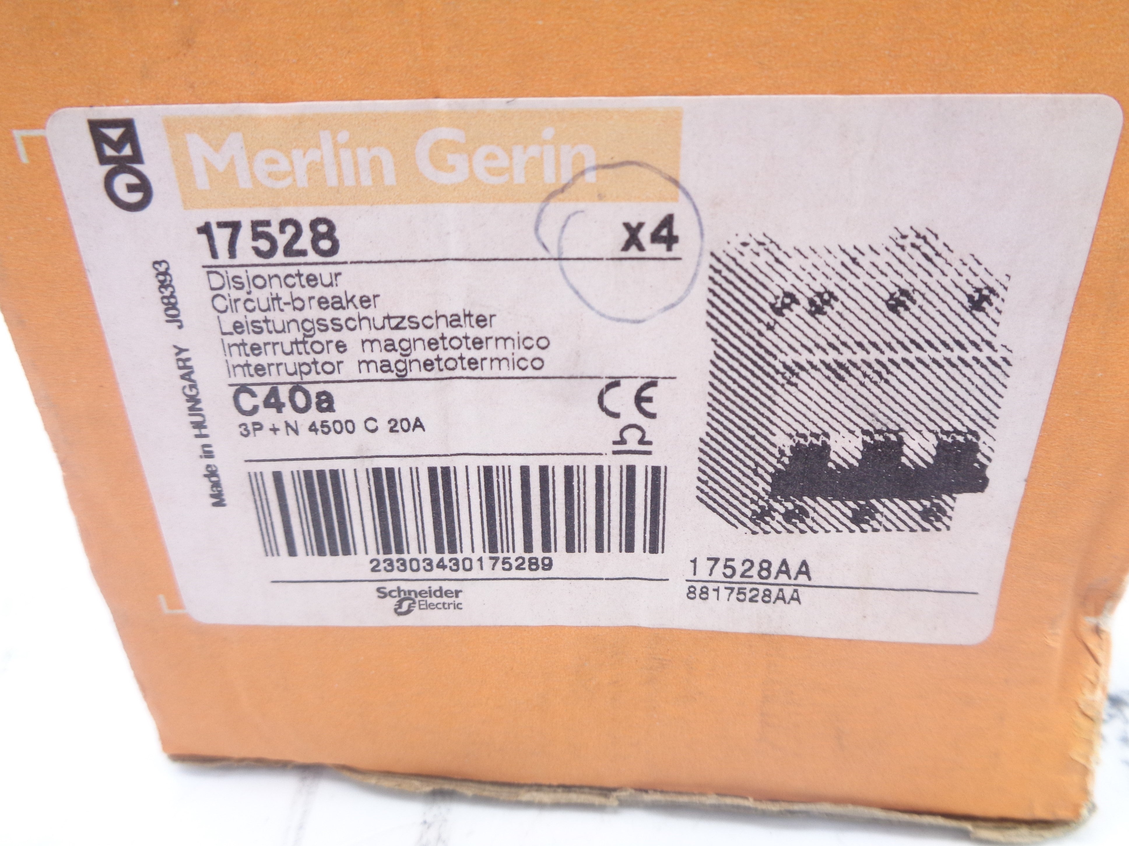 MERLIN GERIN 17528 20A (PKG OF 4) NSMP