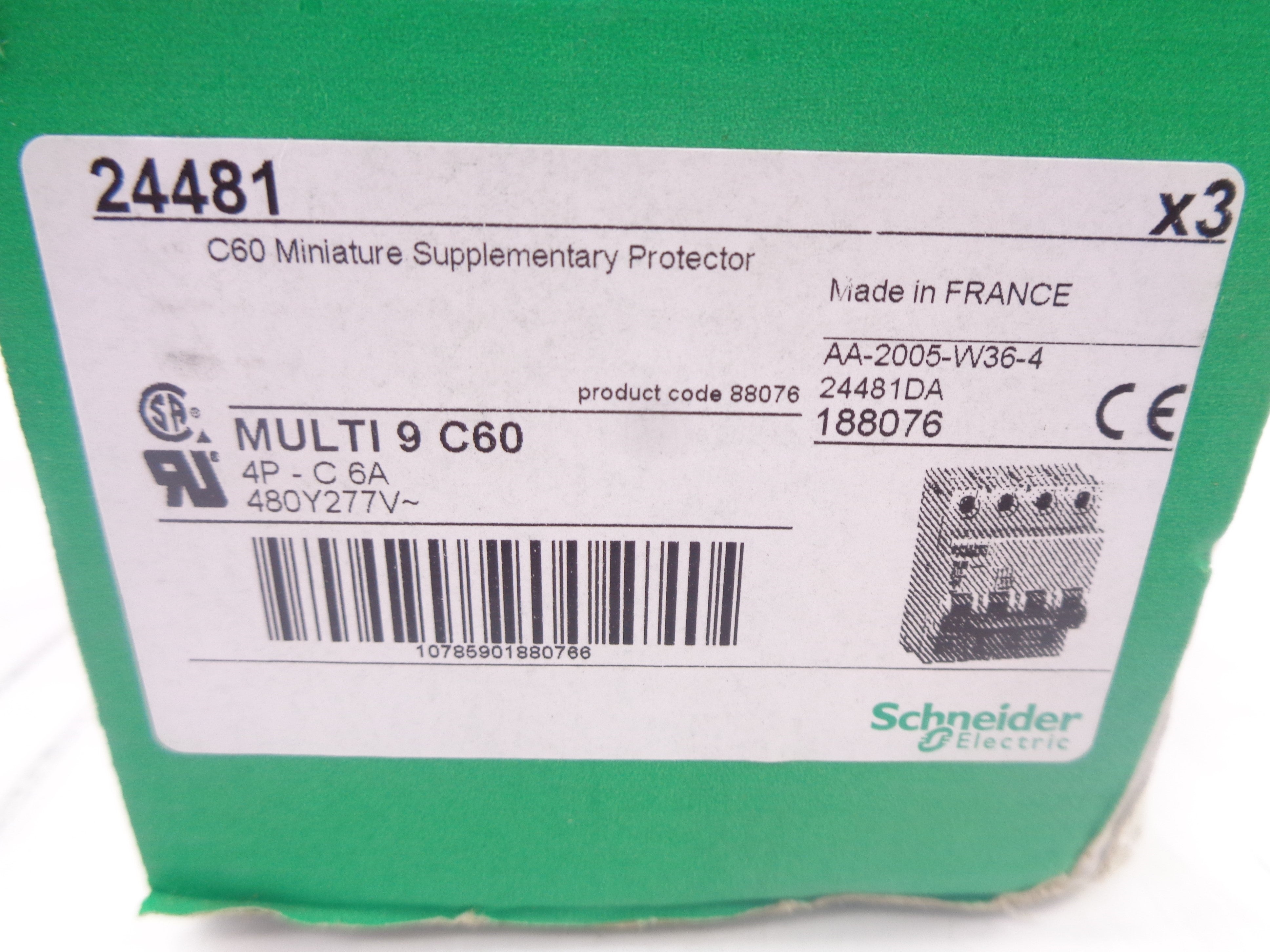 SCHNEIDER ELECTRIC 24481 277V 6A (PKG OF 3) NSMP
