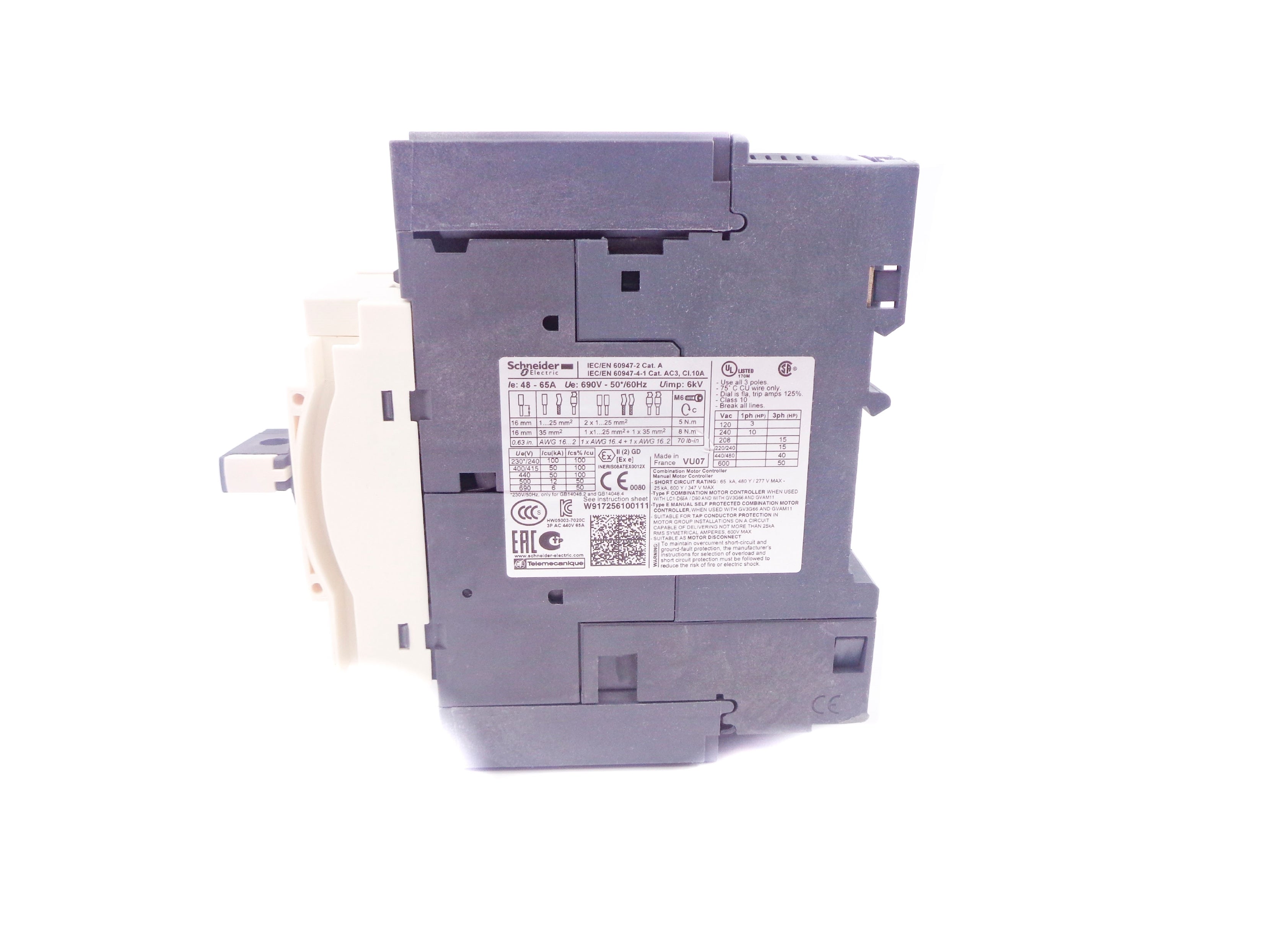 SCHNEIDER ELECTRIC GV3P65 48-65A 690V NSNP