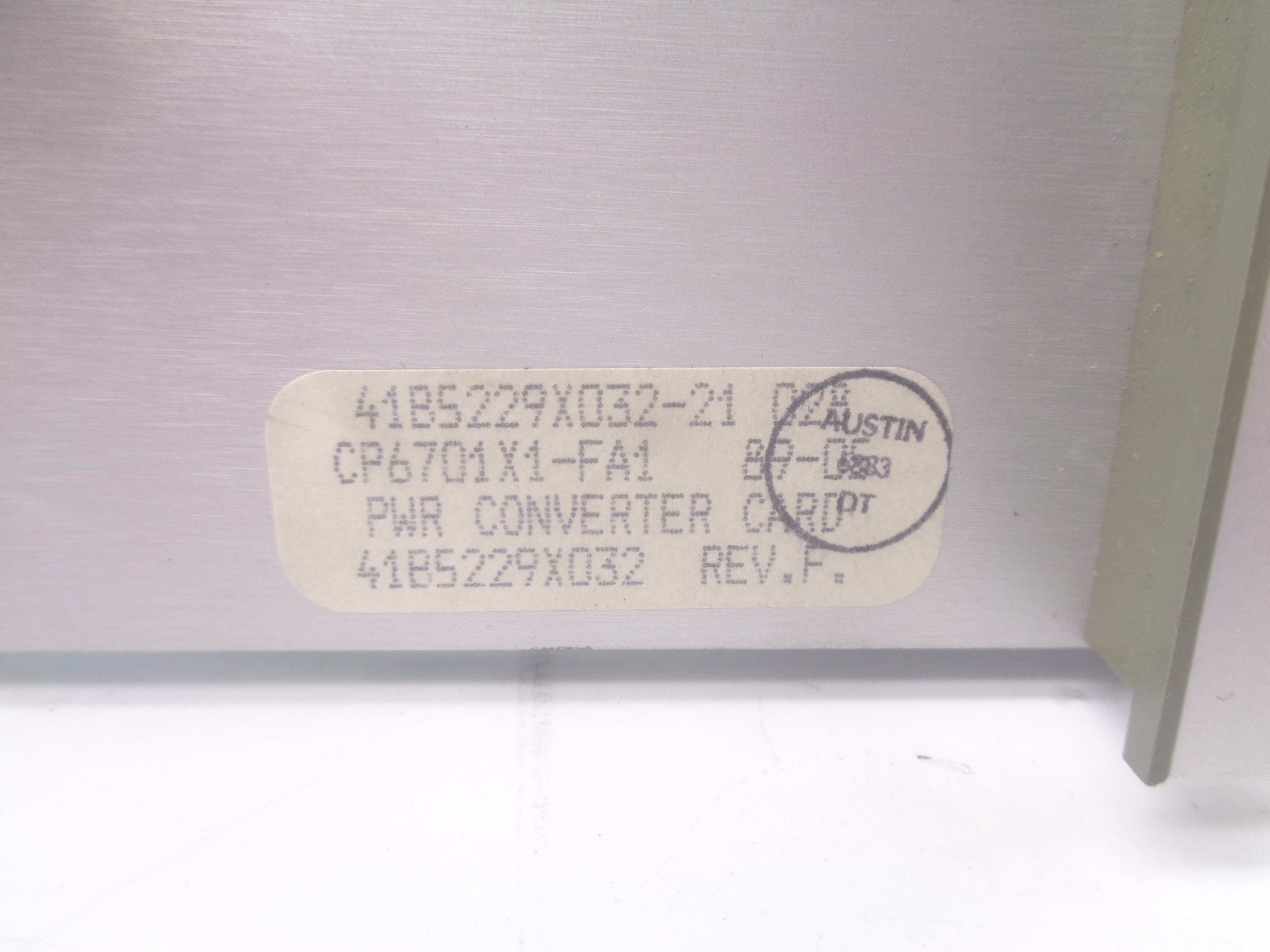 FISHER ROSEMOUNT CP6701X1-FA1 41B5229X032 REV. F NSNP