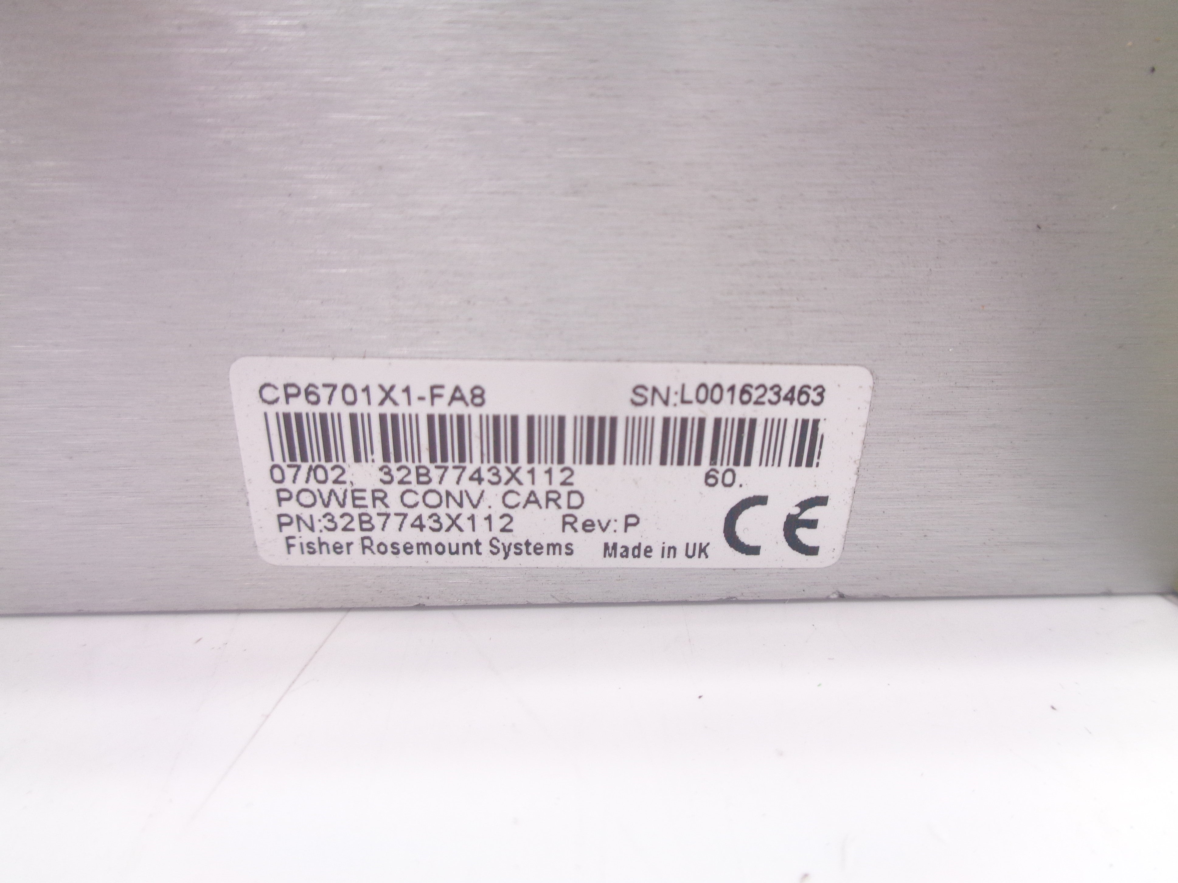 FISHER ROSEMOUNT CP6701X1-FA8 32B7743X112 REV. P NSNP