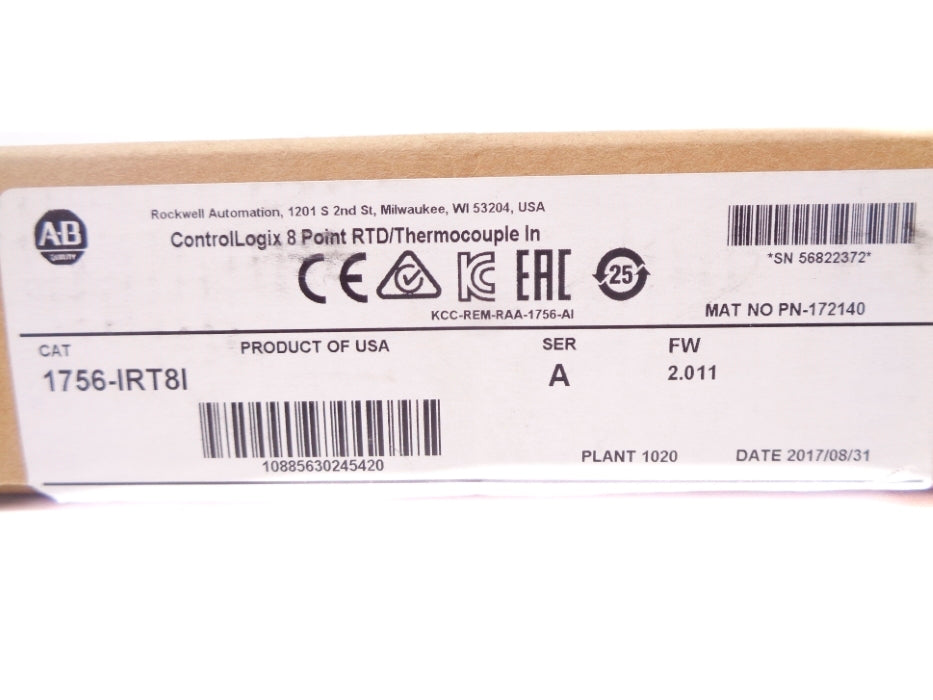 ALLEN BRADLEY 1756-IRT8I SER. A F/W 2.011 NSMP