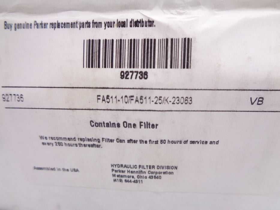 PARKER 927736 FA511-10/FA511-25K-23063 NSMP