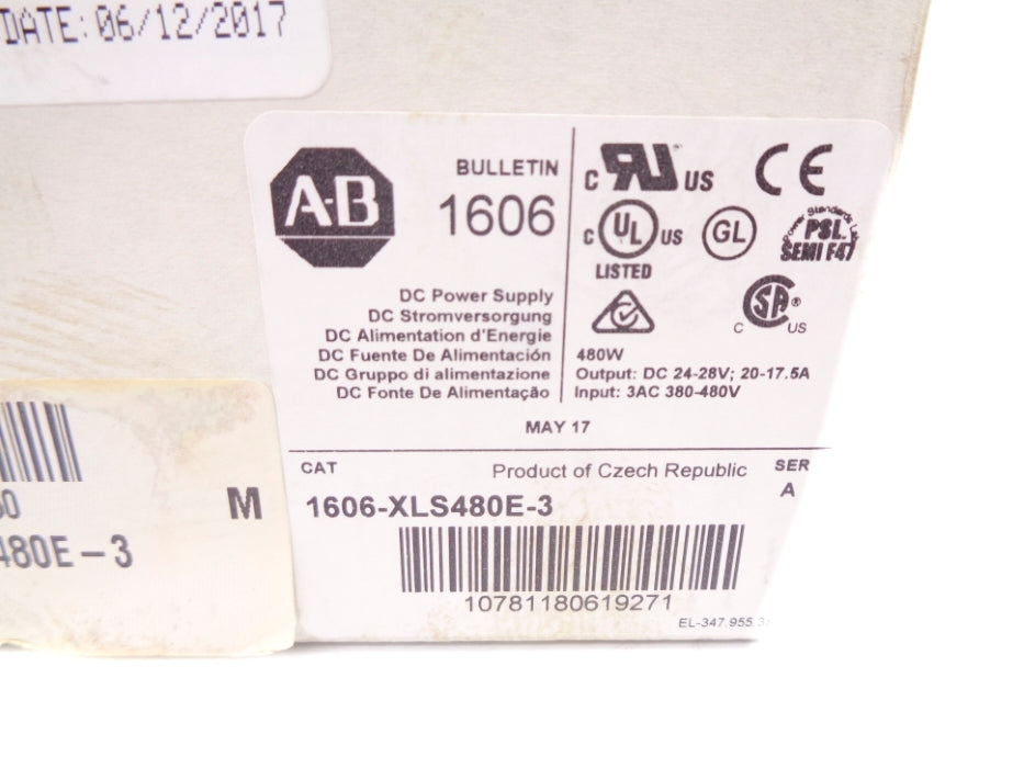 ALLEN BRADLEY 1606-XLS480E-3 SER. A (WH) NSMP