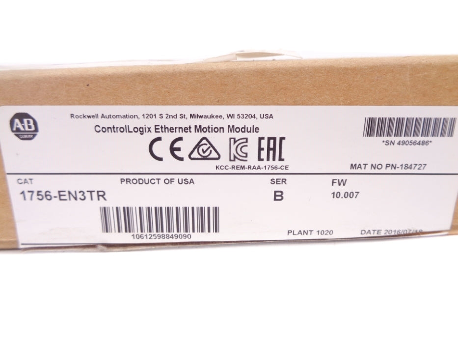 ALLEN BRADLEY 1756-EN3TR SER. B F/W 10.007 NSMP