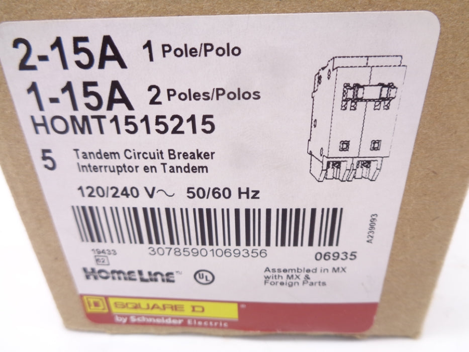SQUARE D HOMT1515215 240V 15A (PKG OF 5) NSMP