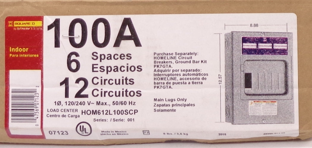 SQUARE D HOM612L100SCP SER. 001 NSMP