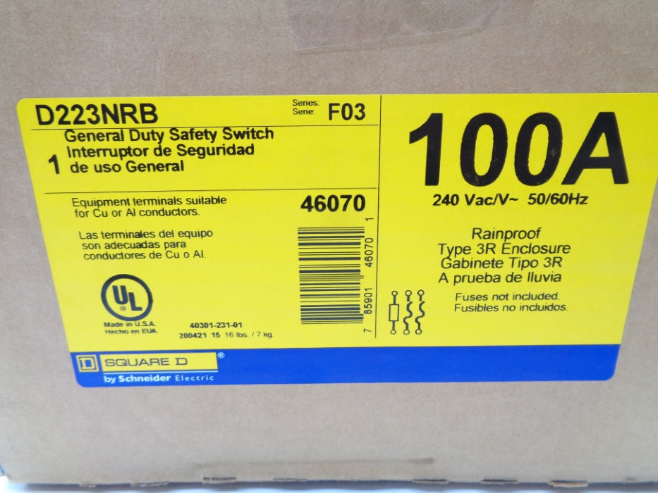 SQUARE D D223NRB SER. F03 NSMP