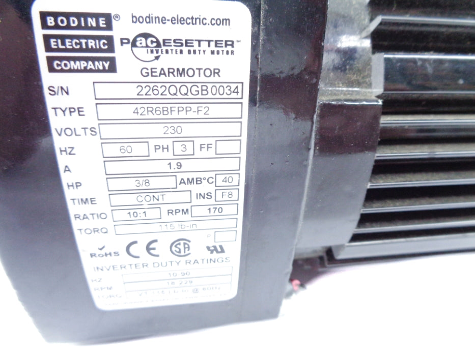 BODINE ELECTRIC 42R6BFPP-F2 NSNP