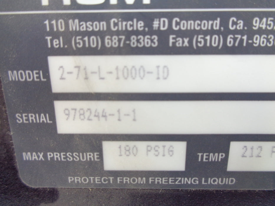 RCM 2-71-L-1000-ID 0-1000PSI NSNP
