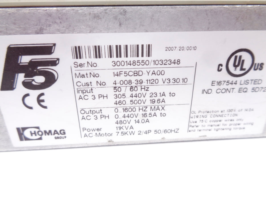 HOMAG 14F5CBD-YA00 (AS PICTURED) UNMP