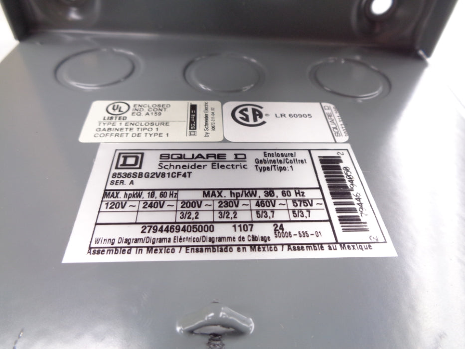 SQUARE D 8536SBG2V81CF4T SER. A NSMP